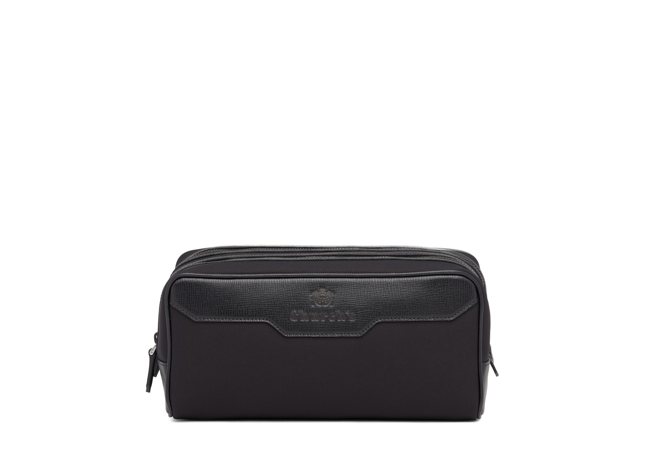 Somerset Church's Grande trousse de toilette en tissu et cuir St. James Noir