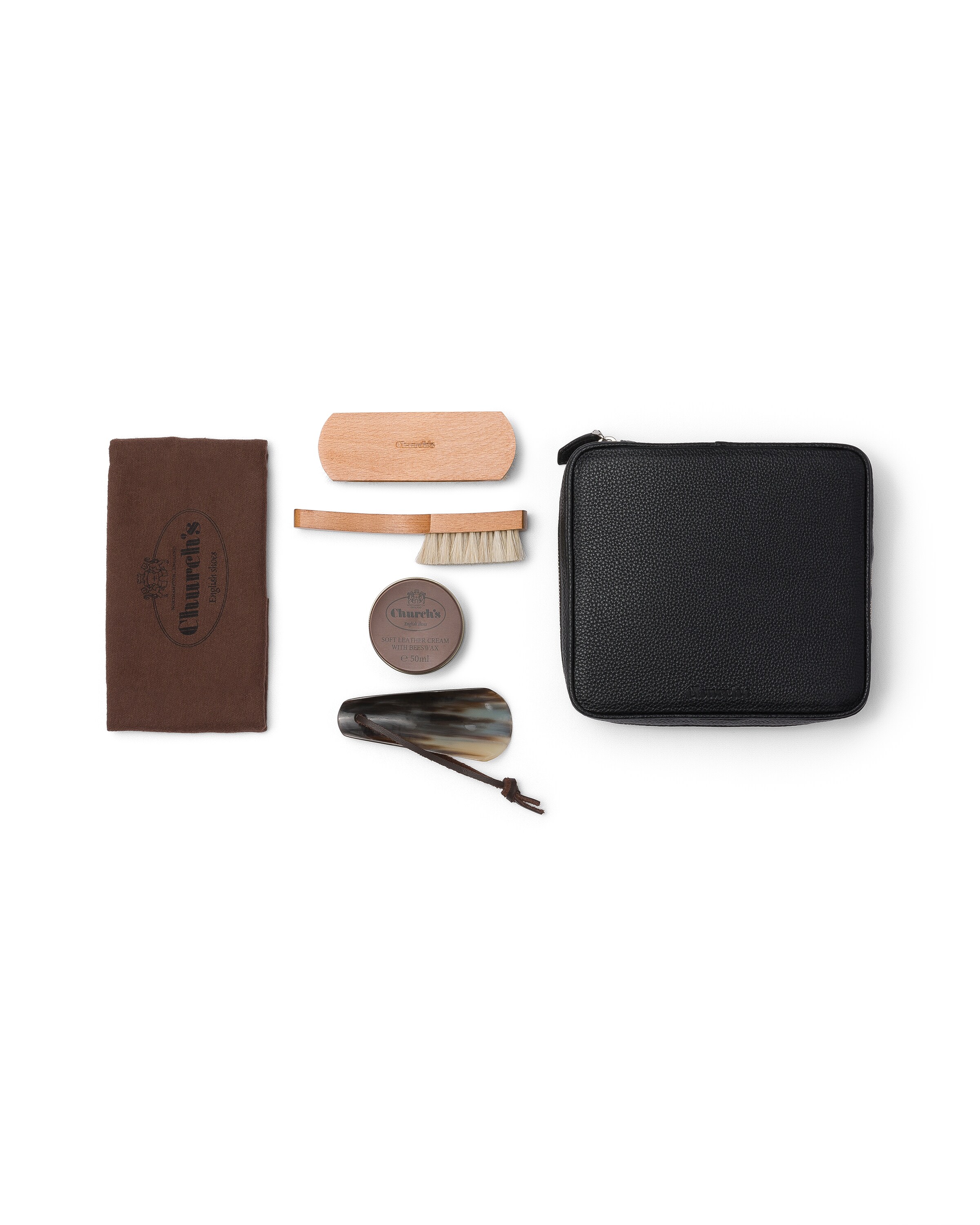 Church Essential Shoe Care Cleaning Kit In Deer Print Calfskin, Man, Black