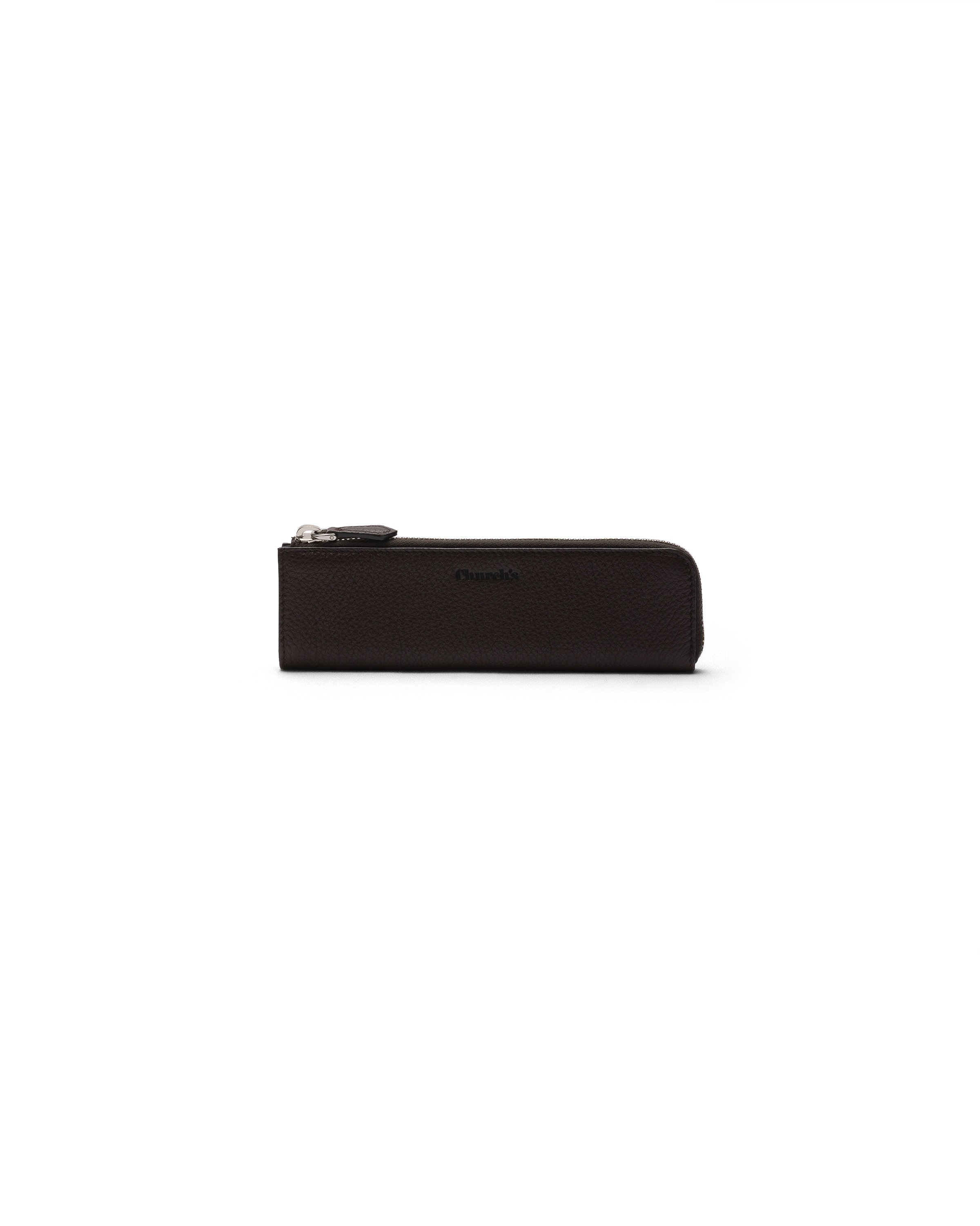 Church Deer Print Calfskin Pen Case, Man, Coffee