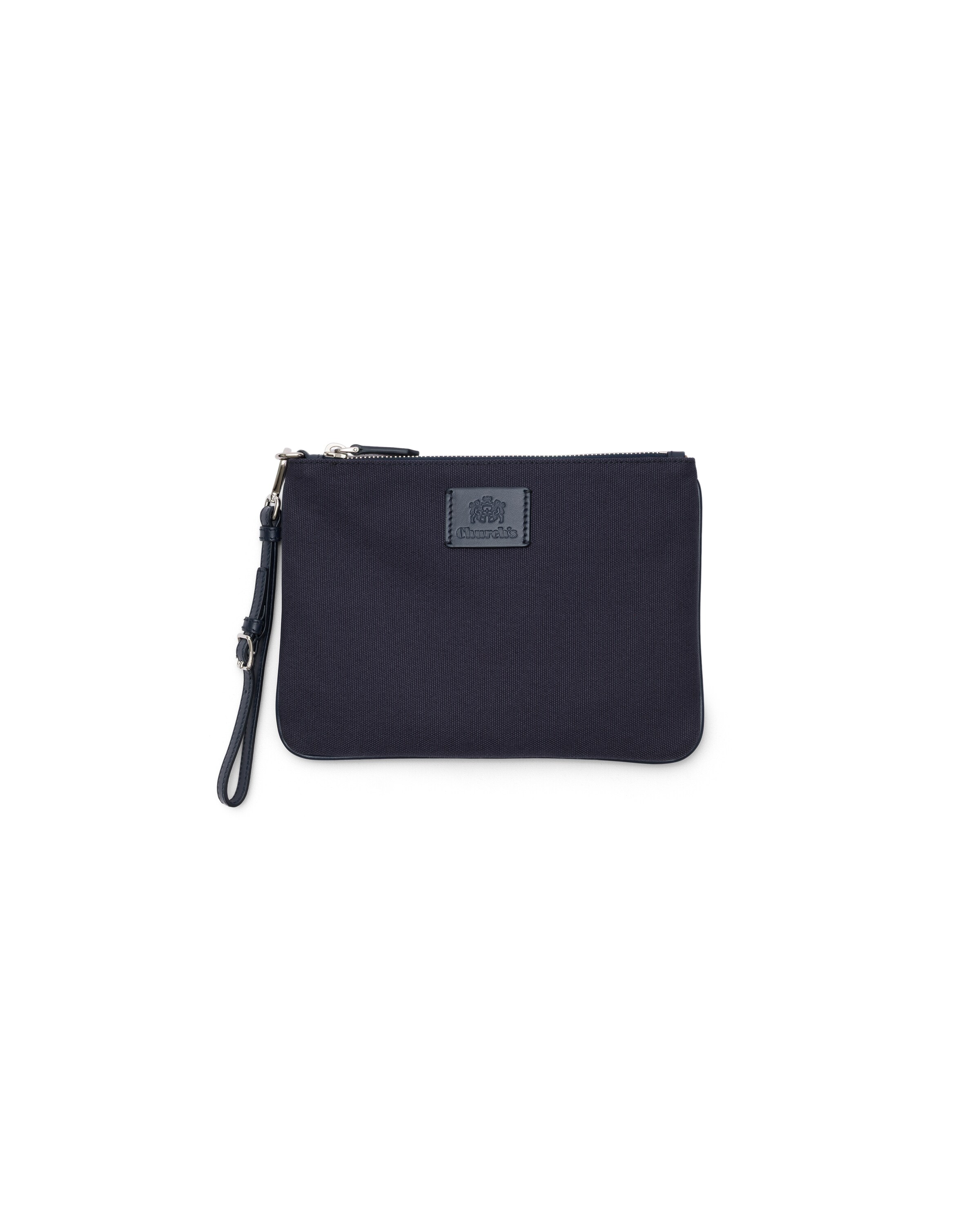 Church Canvas And Leather Pouch, Man, Baltic Blue