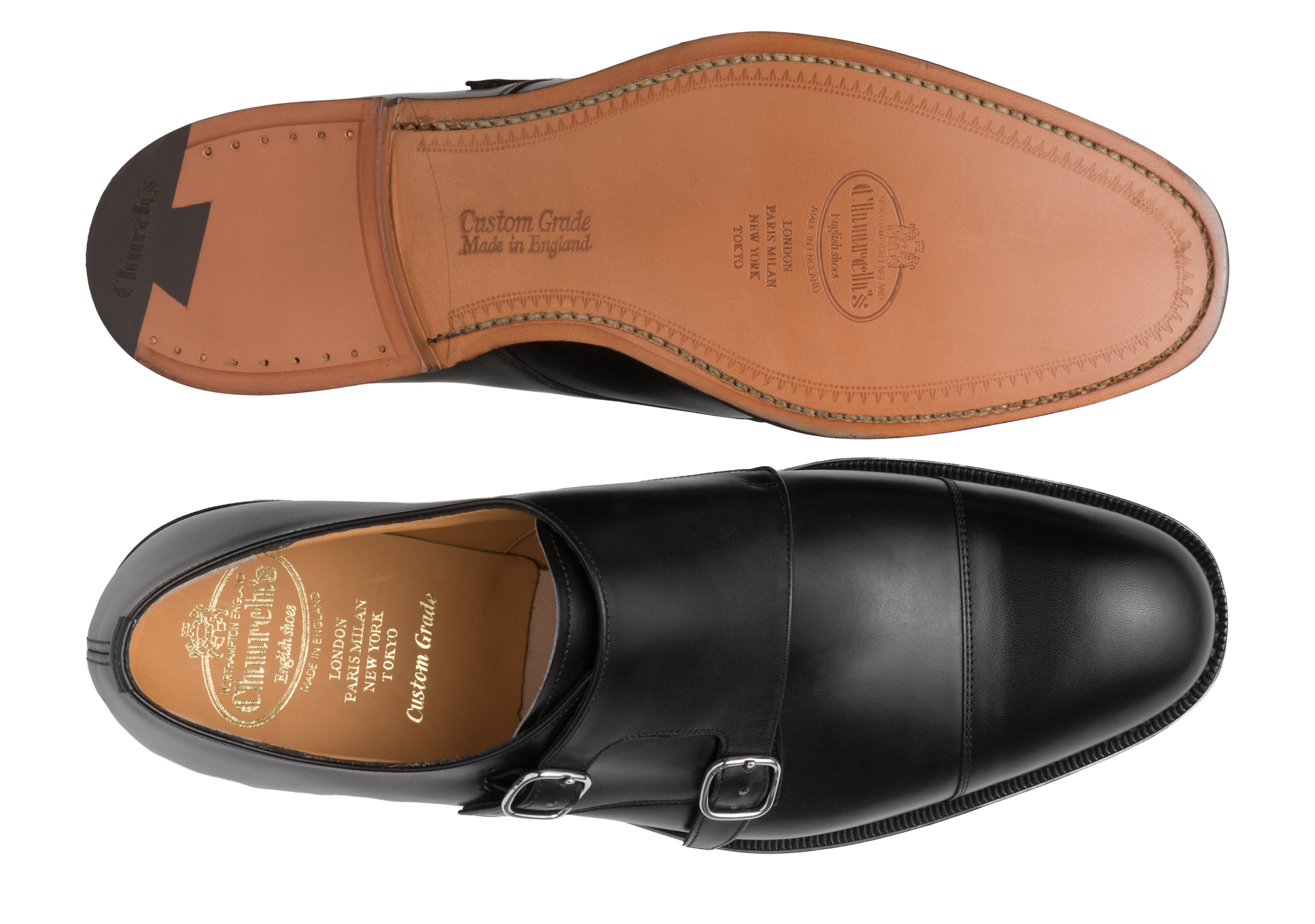 Men s Calf Leather Monk Strap Black Church s