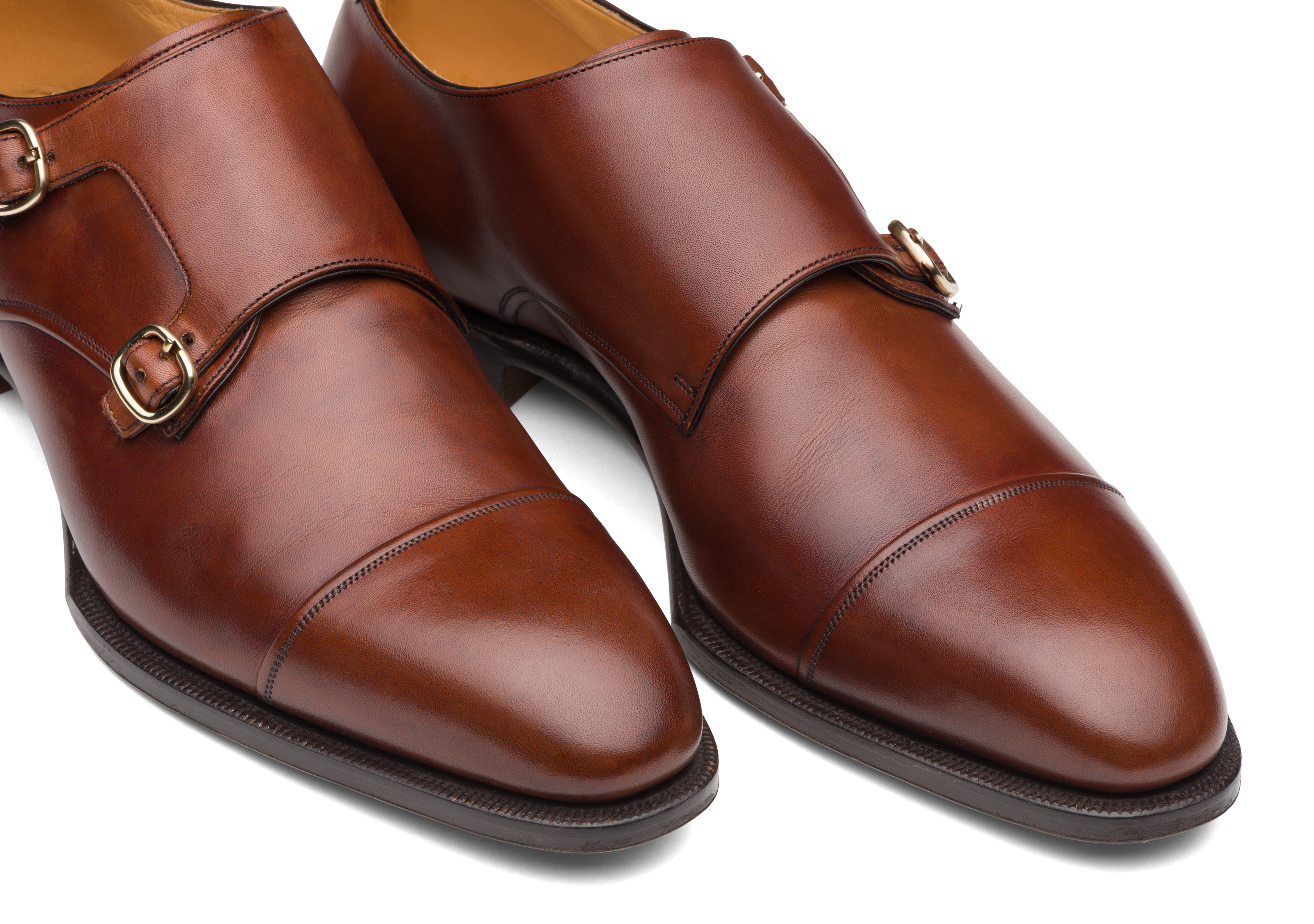 Coleridge Doha Leather Monk Strap Brown 