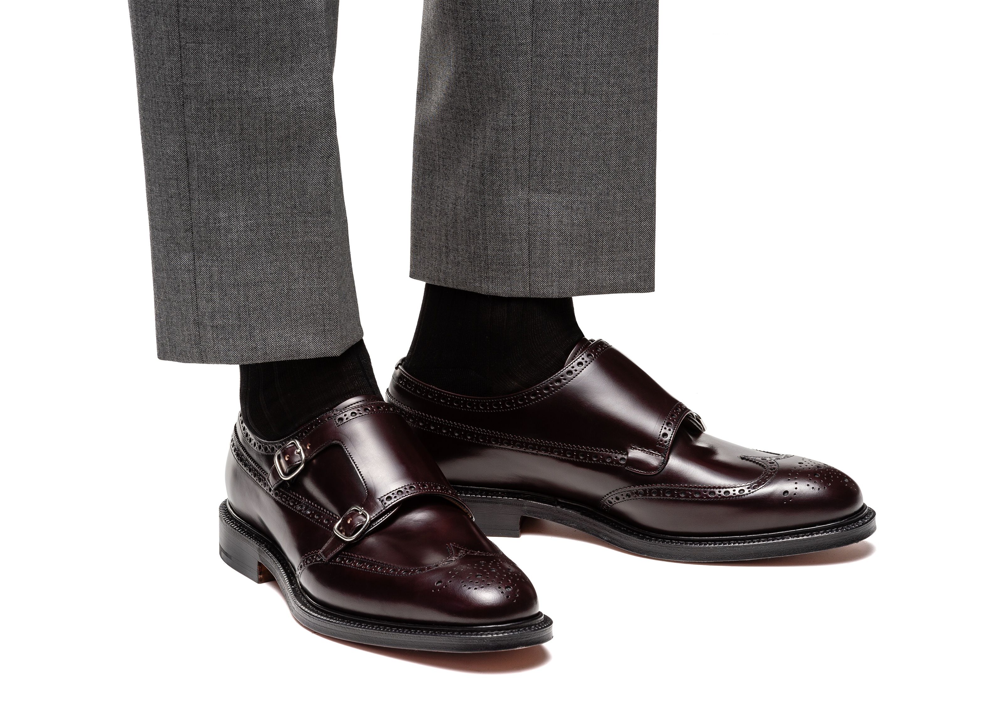 Burgundy Polished Binder Monk Strap Church s