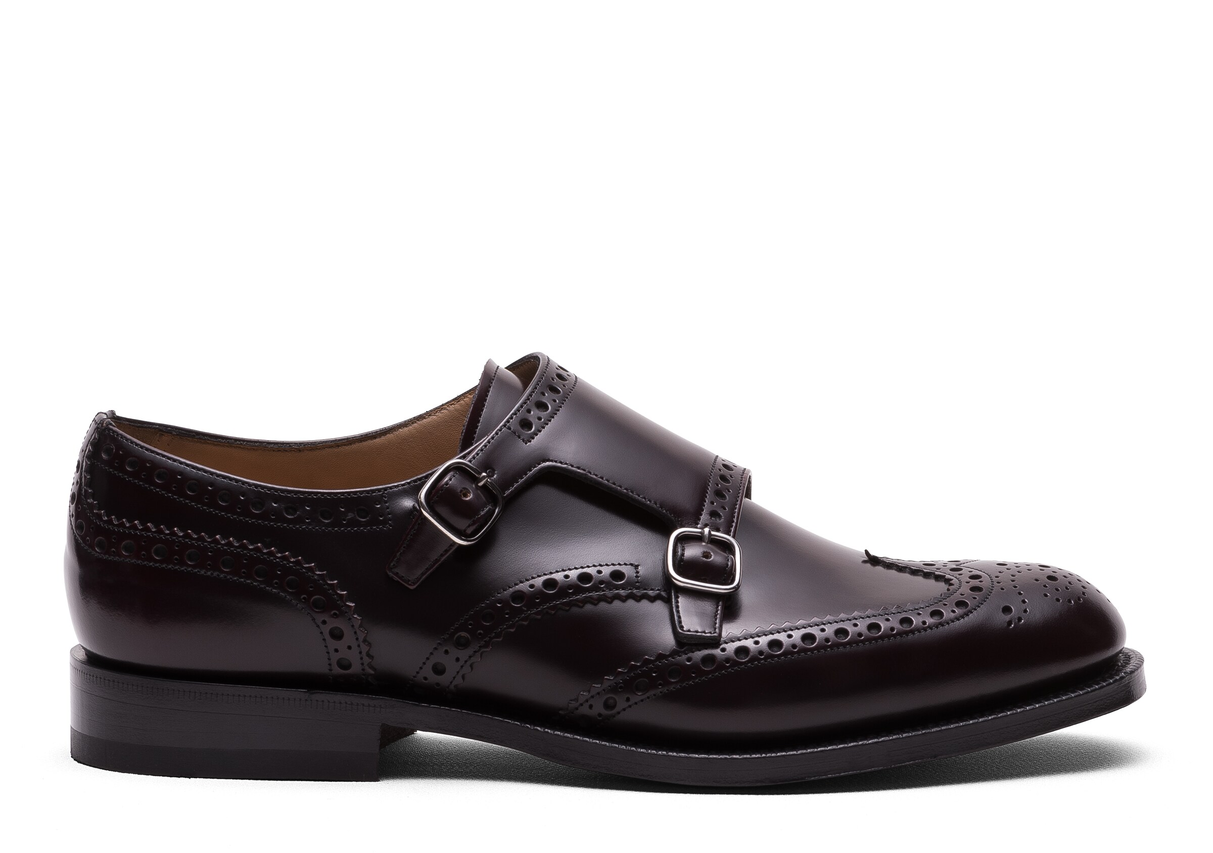 Church Brogue À Boucle En Cuir Verni, Homme, Bordeaux, Taille 11