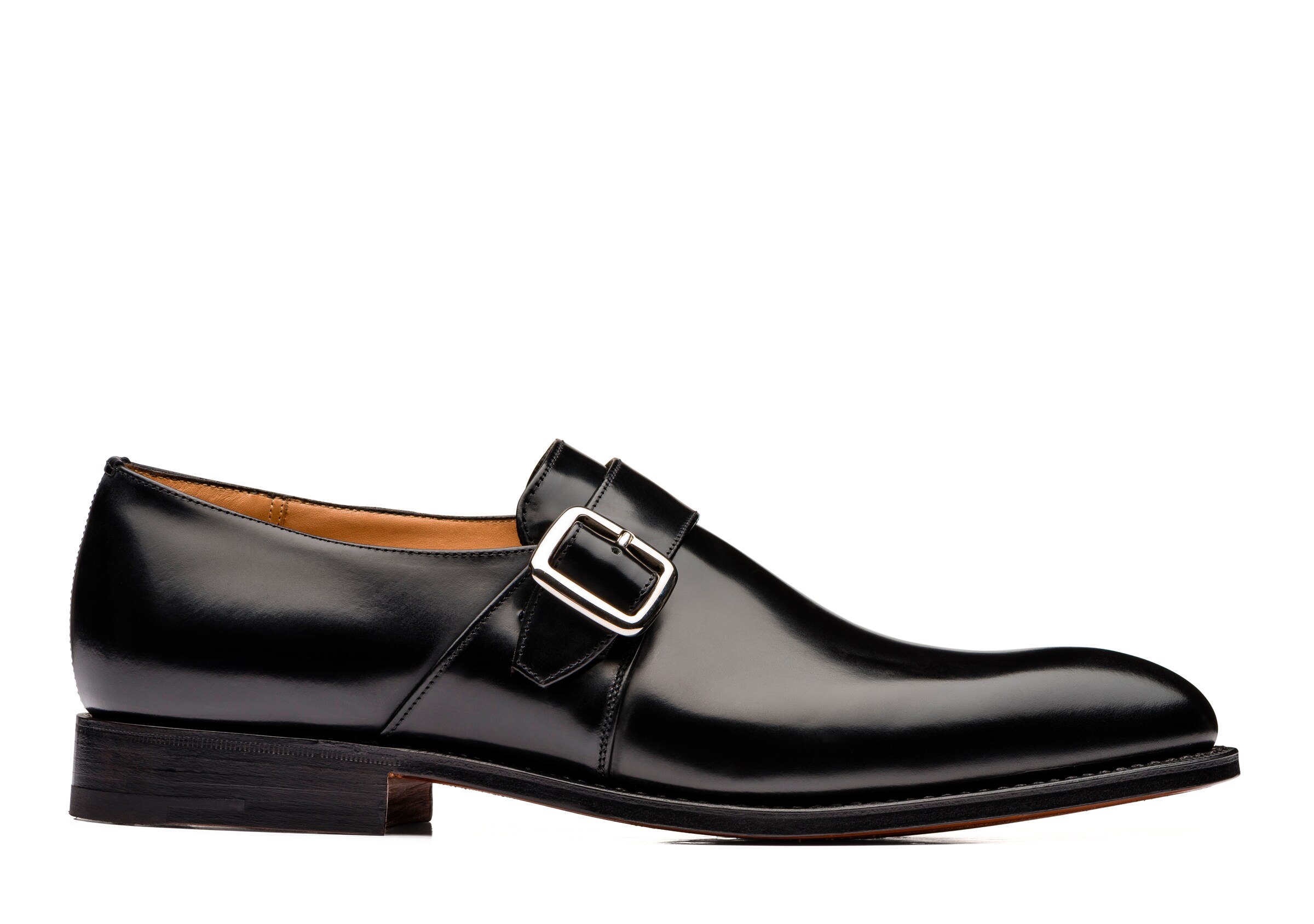 Church Polished Binder Monk Strap, Man, Black, Size 6,5
