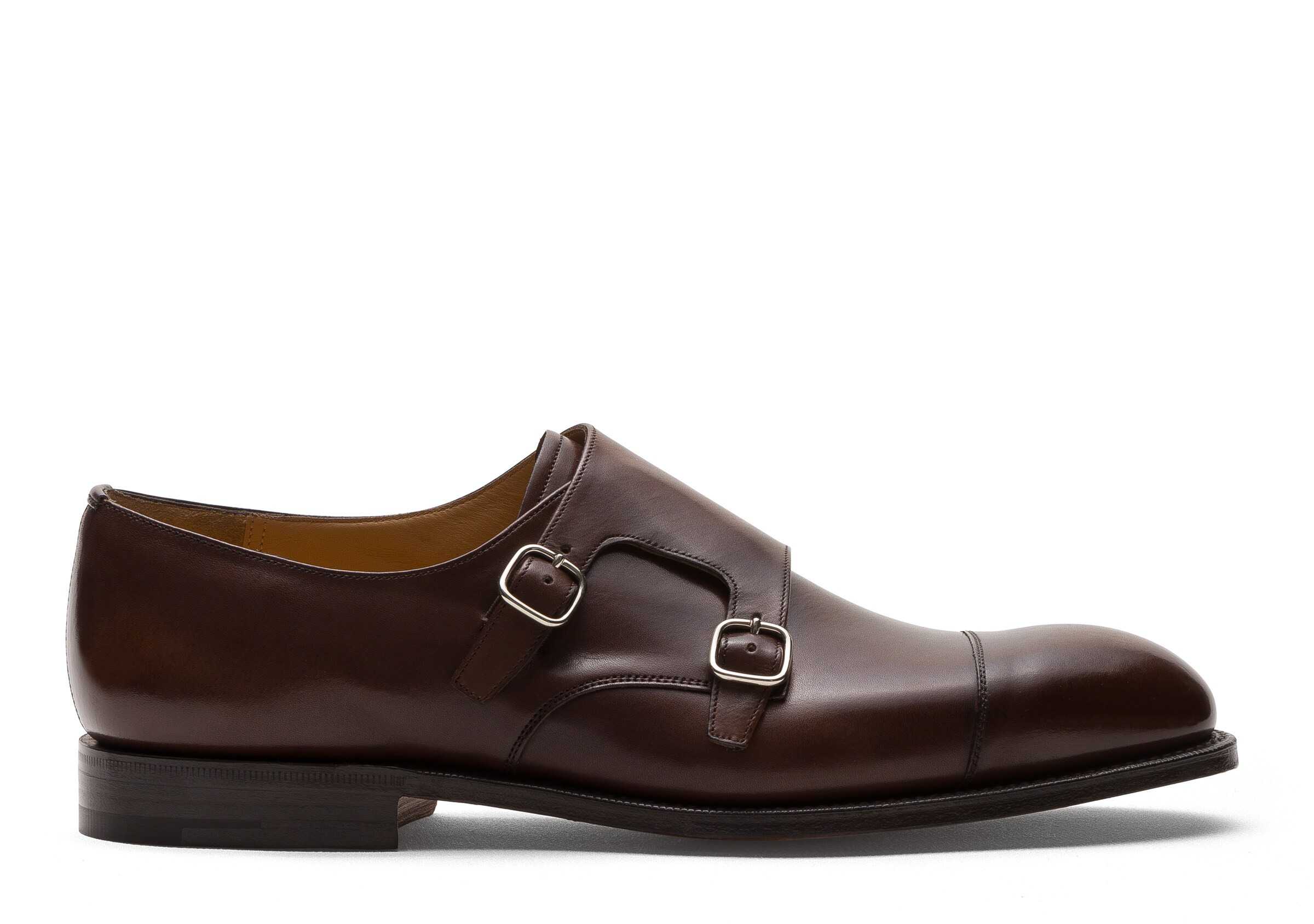 Church Bleached Calfskin Monk Strap, Man, Ebony, Size 9,5