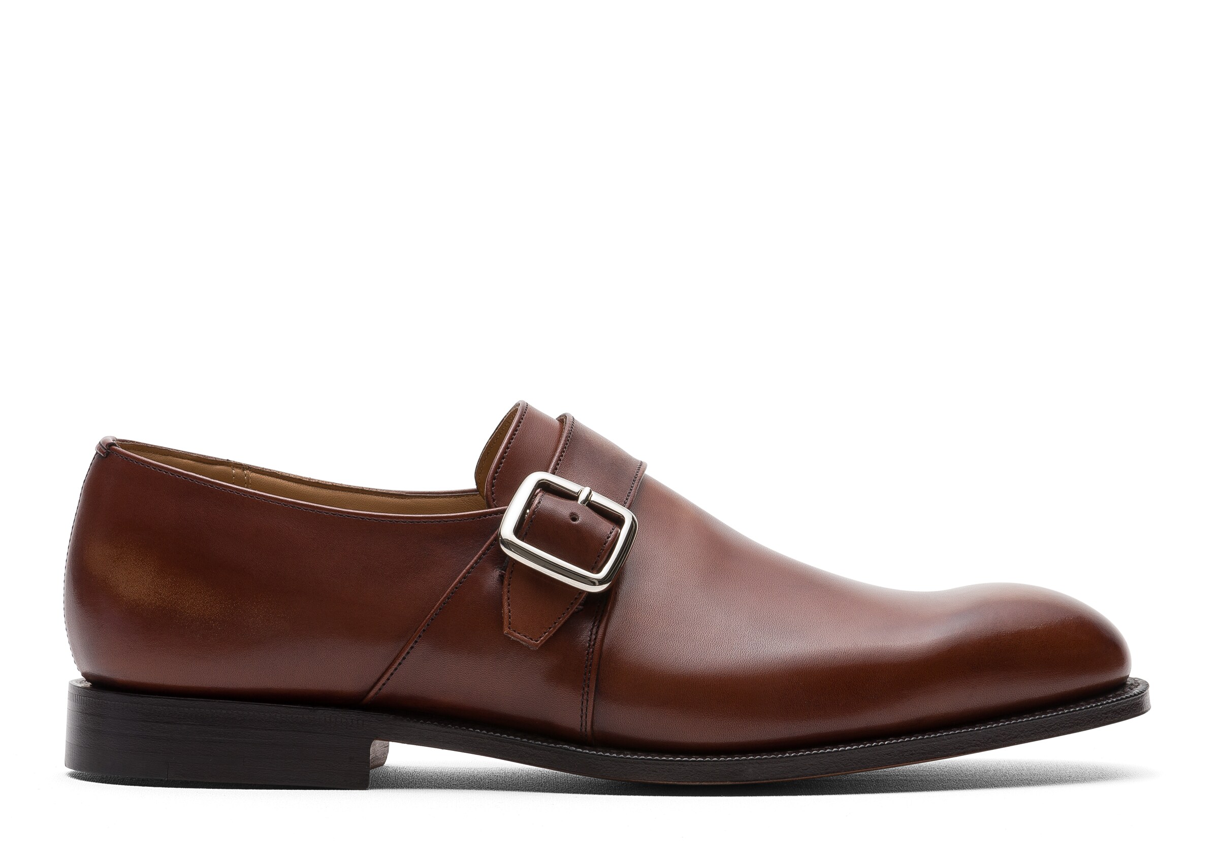 Church Bleached Calfskin Monk Strap, Man, Burnt, Size 10,5
