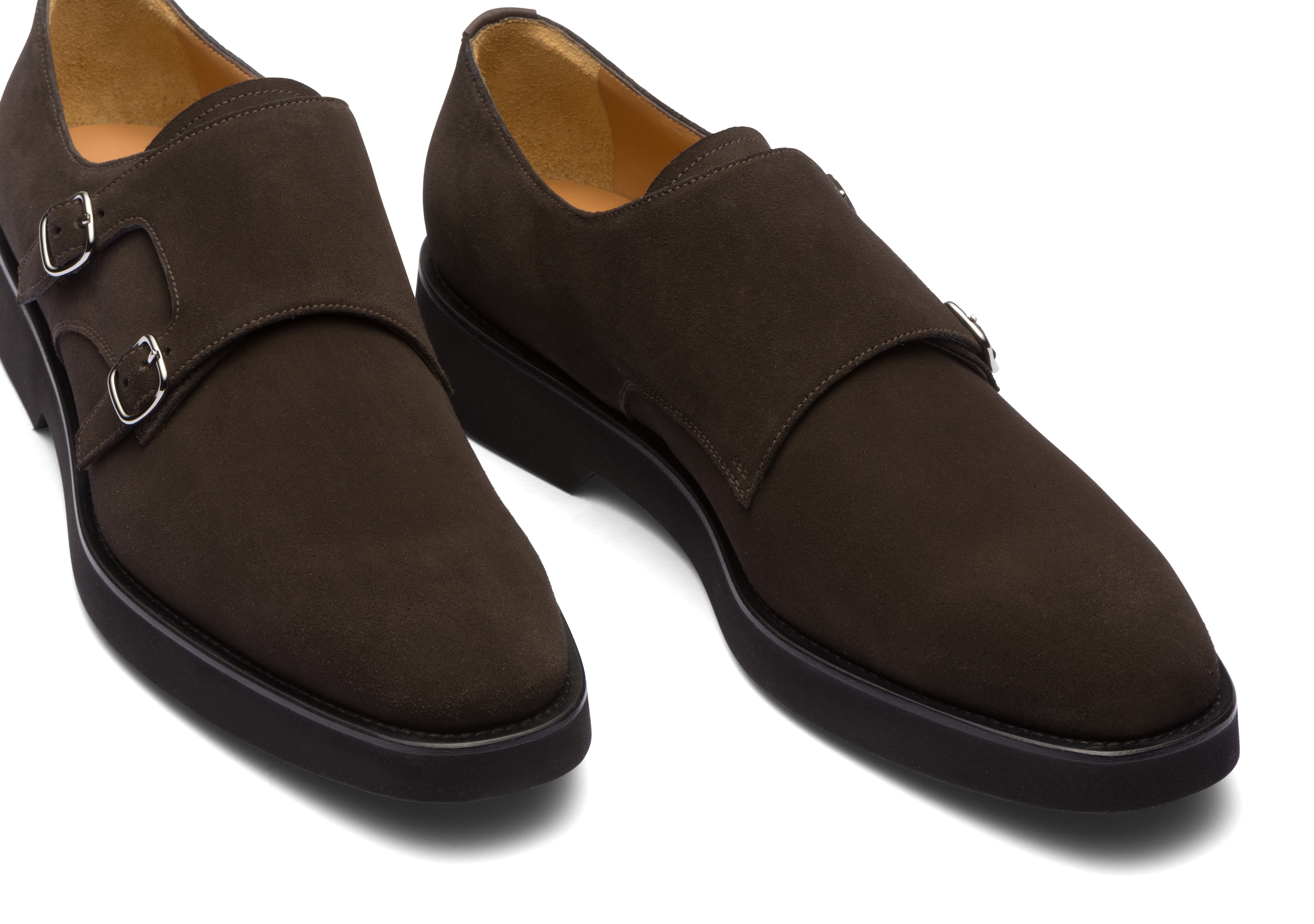 Cowes l Church's Soft Suede Leather Monk Strap Brown