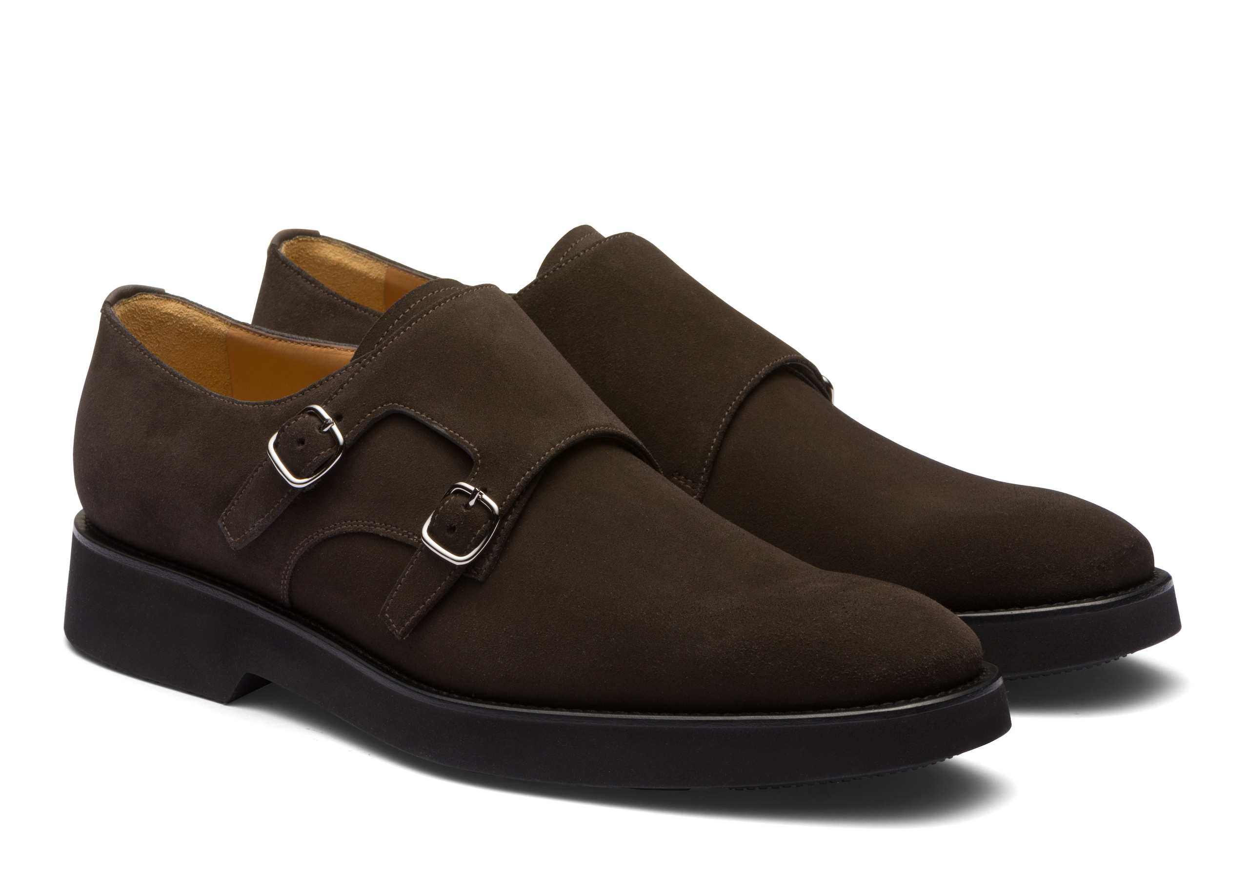 Cowes l Church's Soft Suede Leather Monk Strap Brown