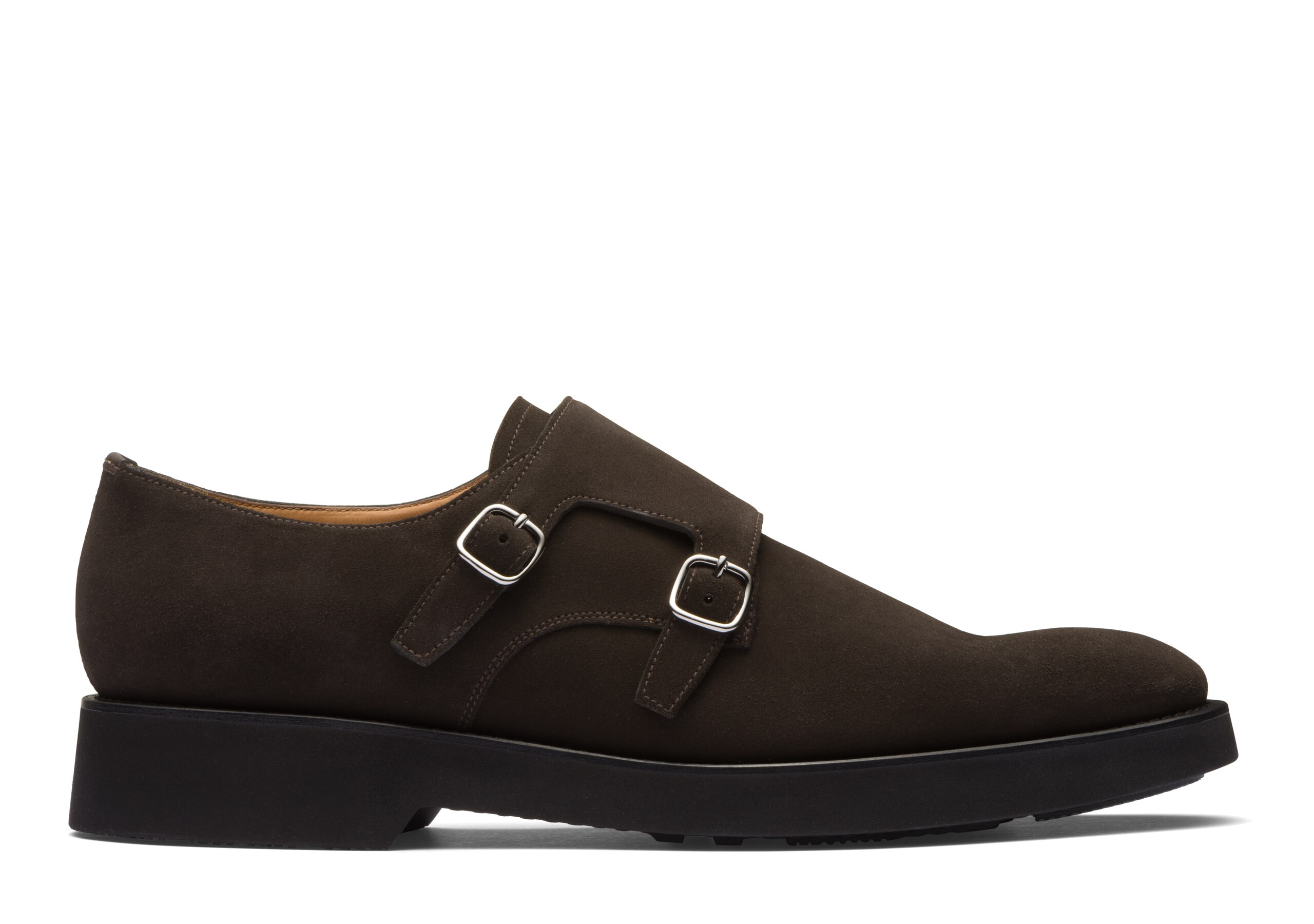 Cowes l Church's Soft Suede Leather Monk Strap Brown