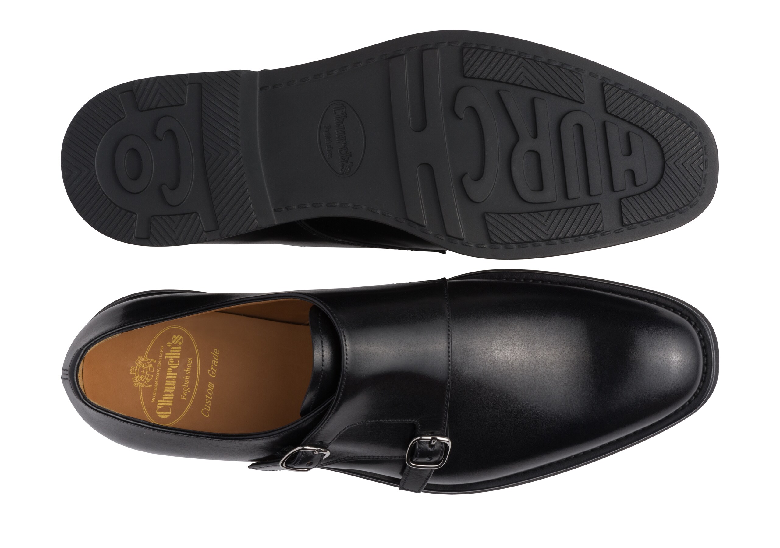 Cowes l Church's Calf Leather Monk Strap Black
