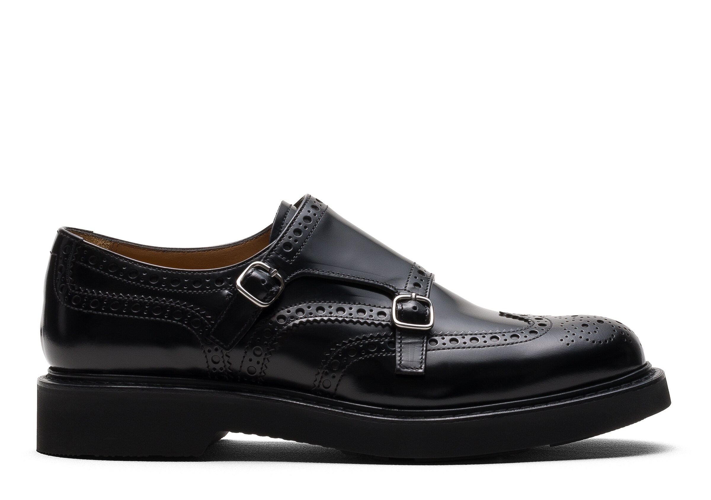 Church Polished Fumè Monk Strap, Man, Black, Size 8,5