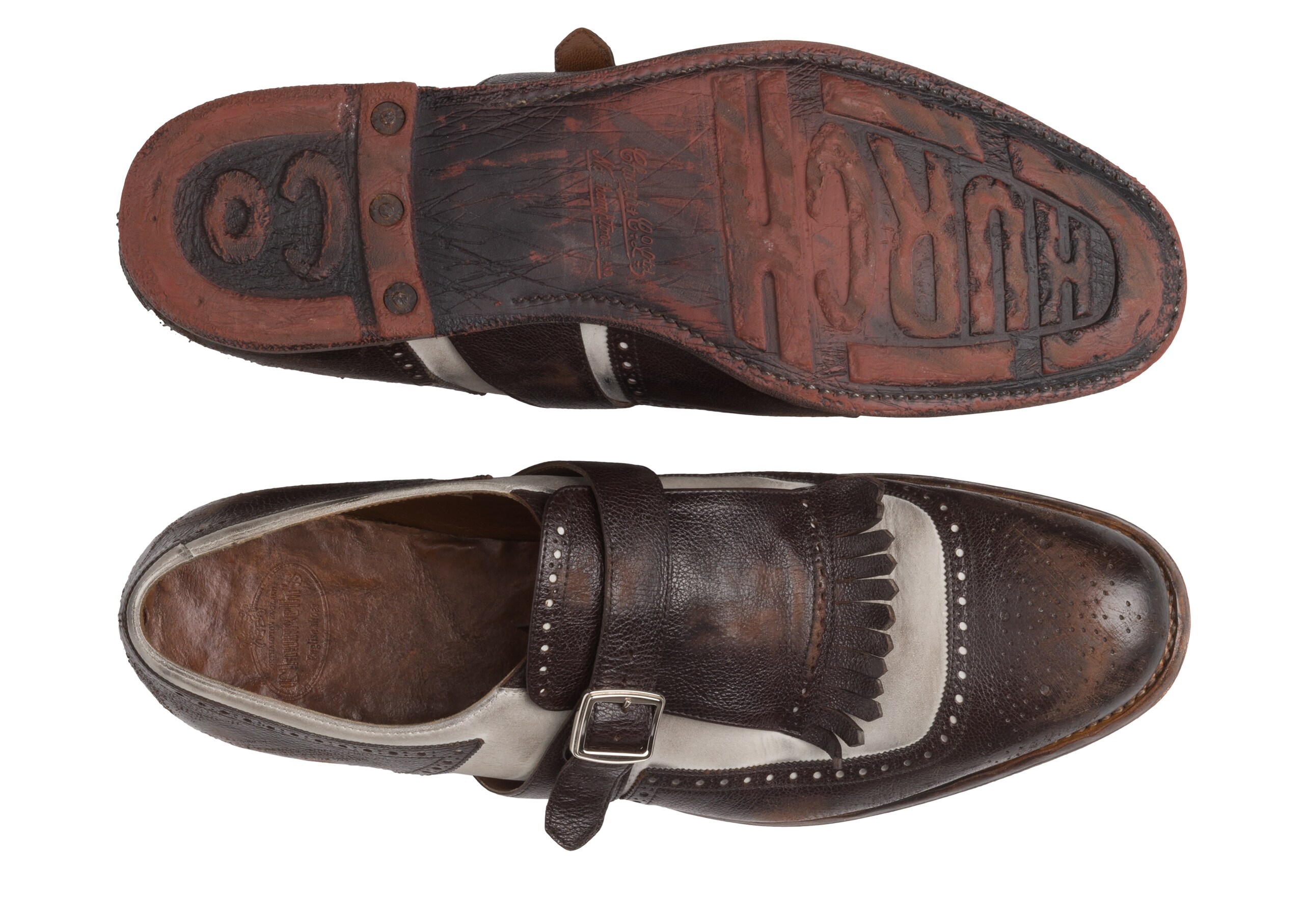 Shanghai Church's Glacè calf and Nabuk Monk Strap Brown