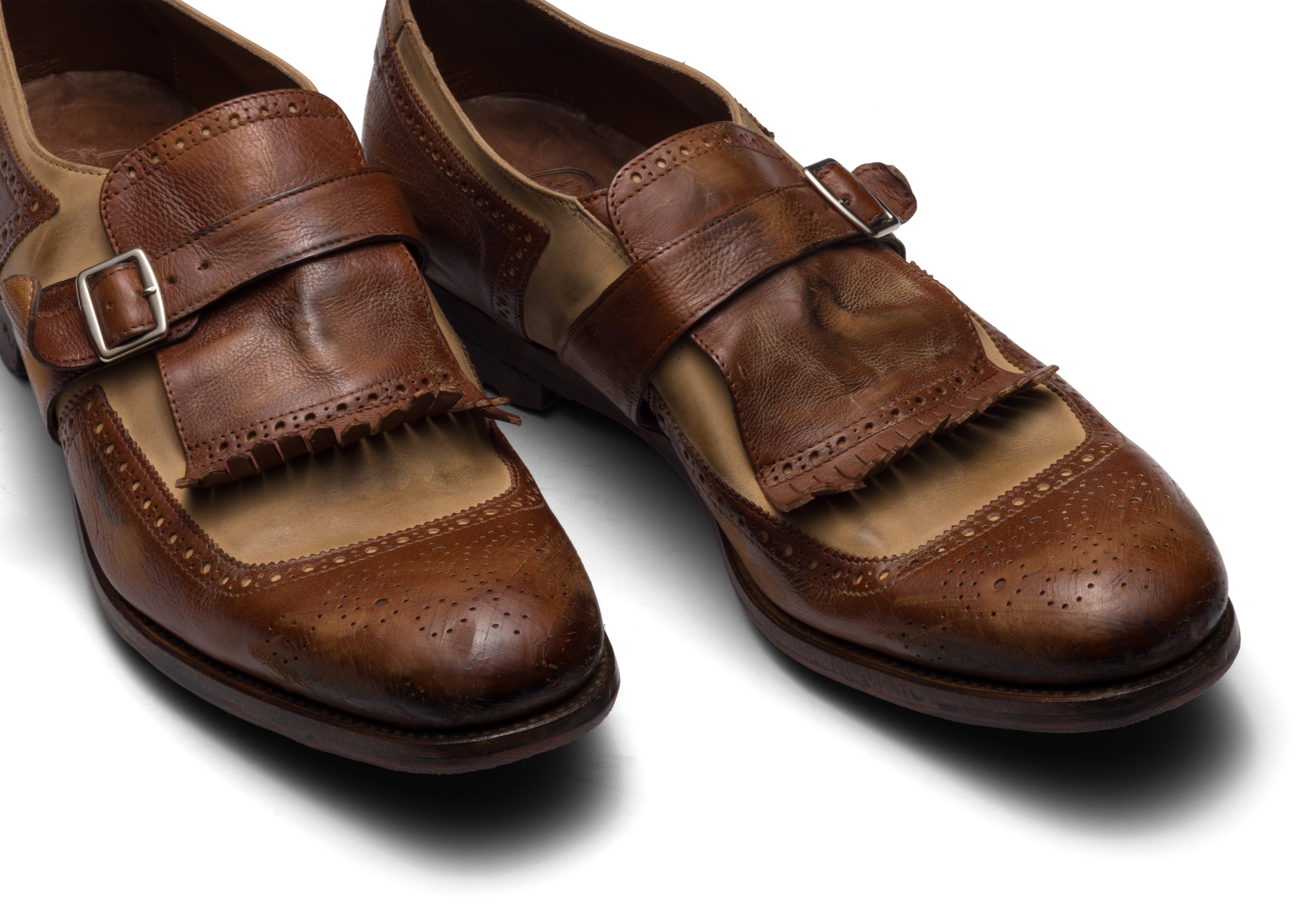 Shanghai Church's Monk Strap in Nabuk e pelle di vitello glacé Marrone