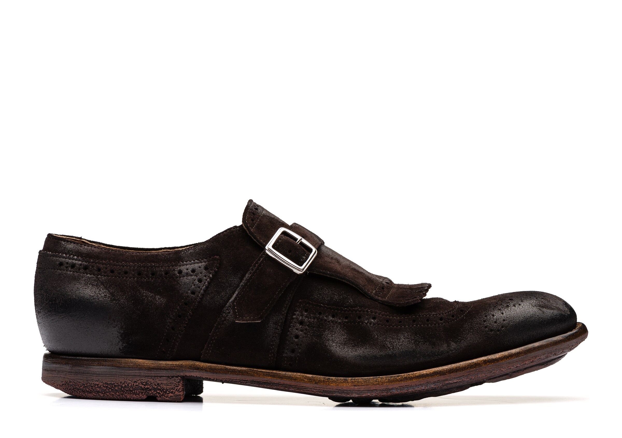 Church Mocassino Con Fibbia In Pelle Scamosciata Vintage, Uomo, Marrone, Taglia 10