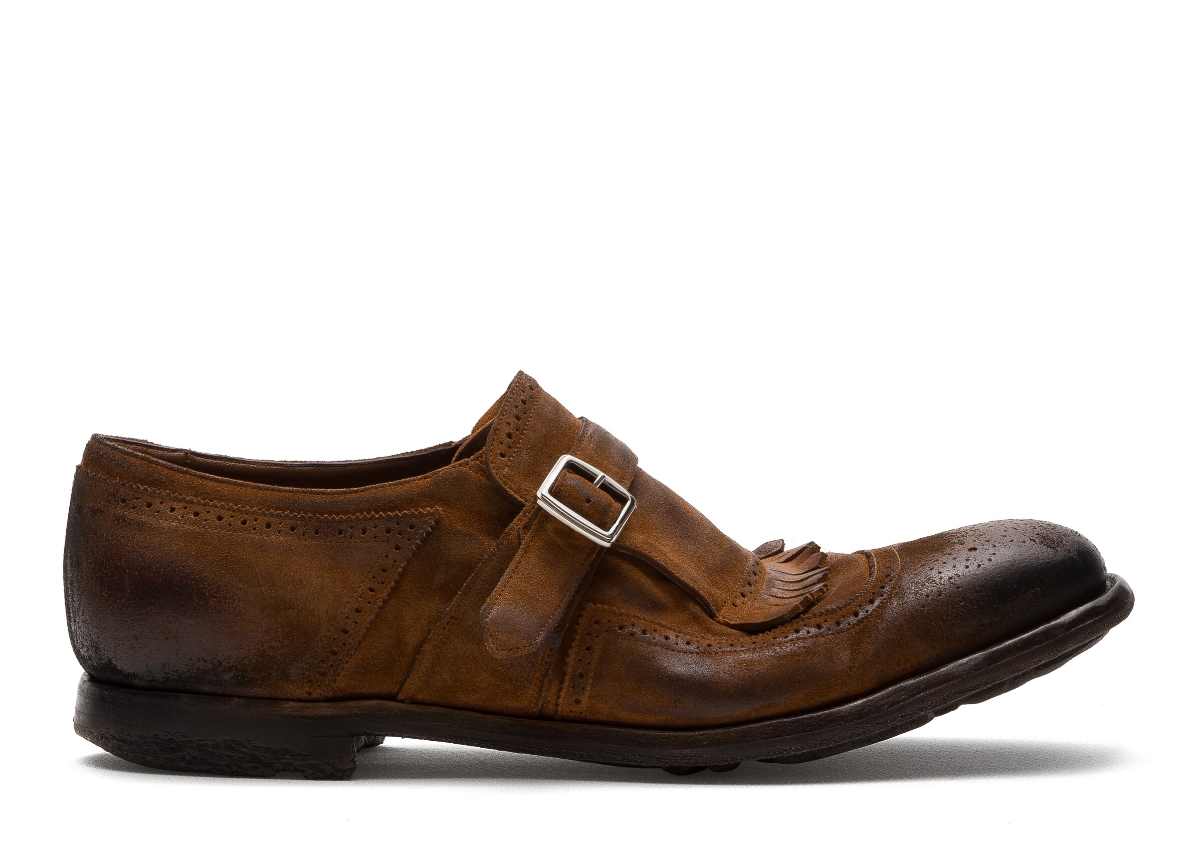 Church Vintage Suede Buckle Loafer, Man, Tabac, Size 8,5
