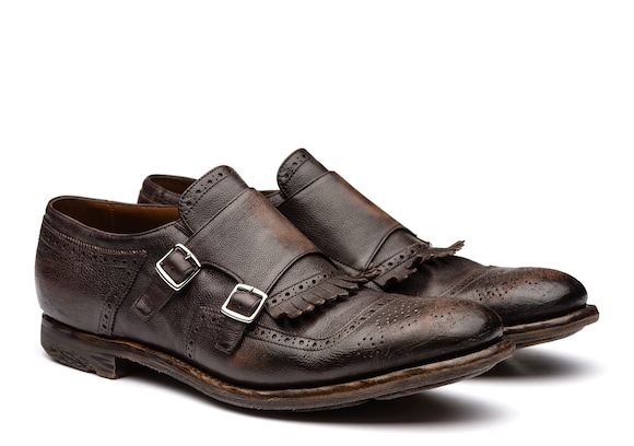 Church's Shanghai 10 Glacè Calf Leather Monk Strap Ebony