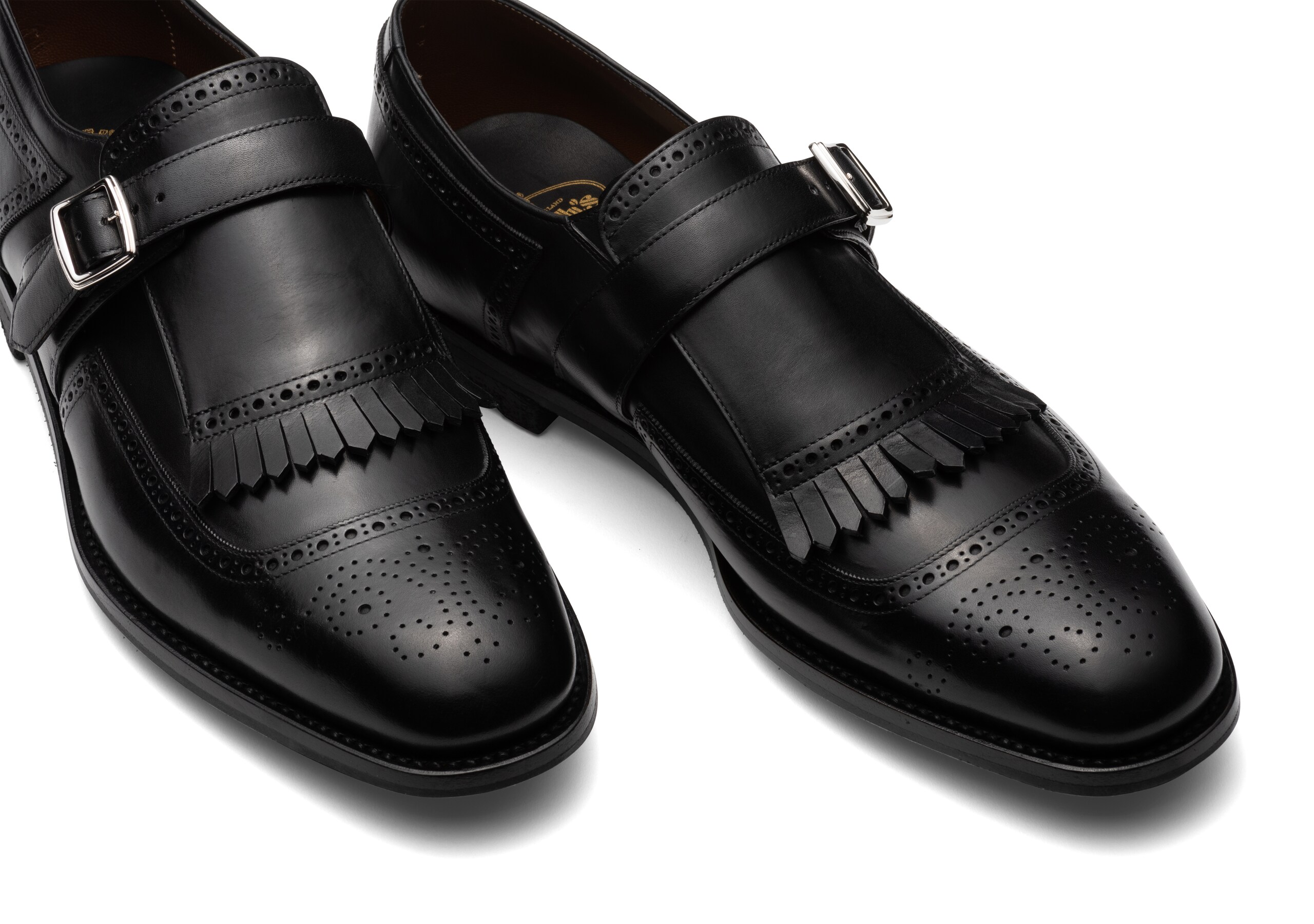 Shanghai Church's Chaussure à Boucle en Cuir de Veau Déco Noir