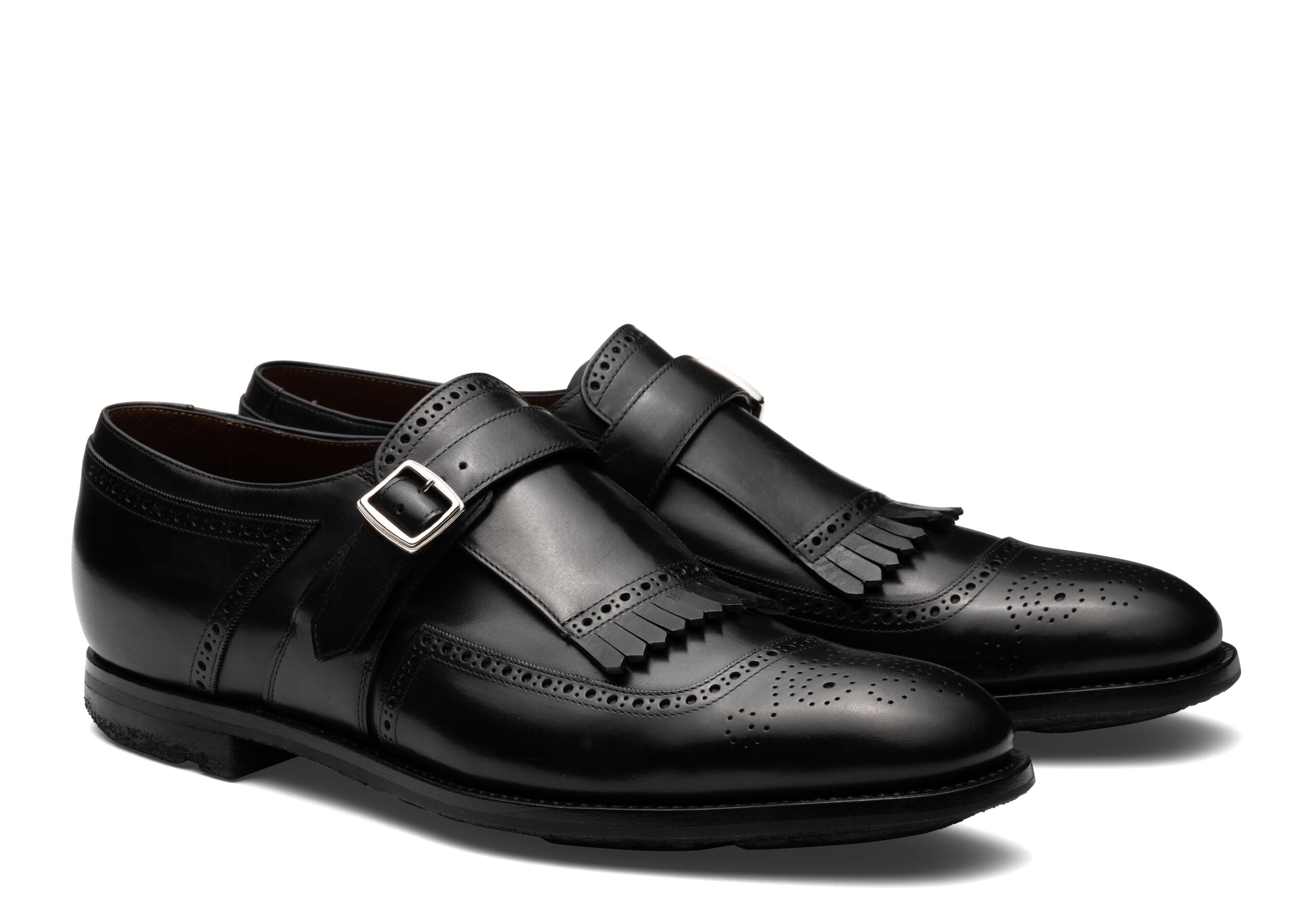 Shanghai Church's Chaussure à Boucle en Cuir de Veau Déco Noir