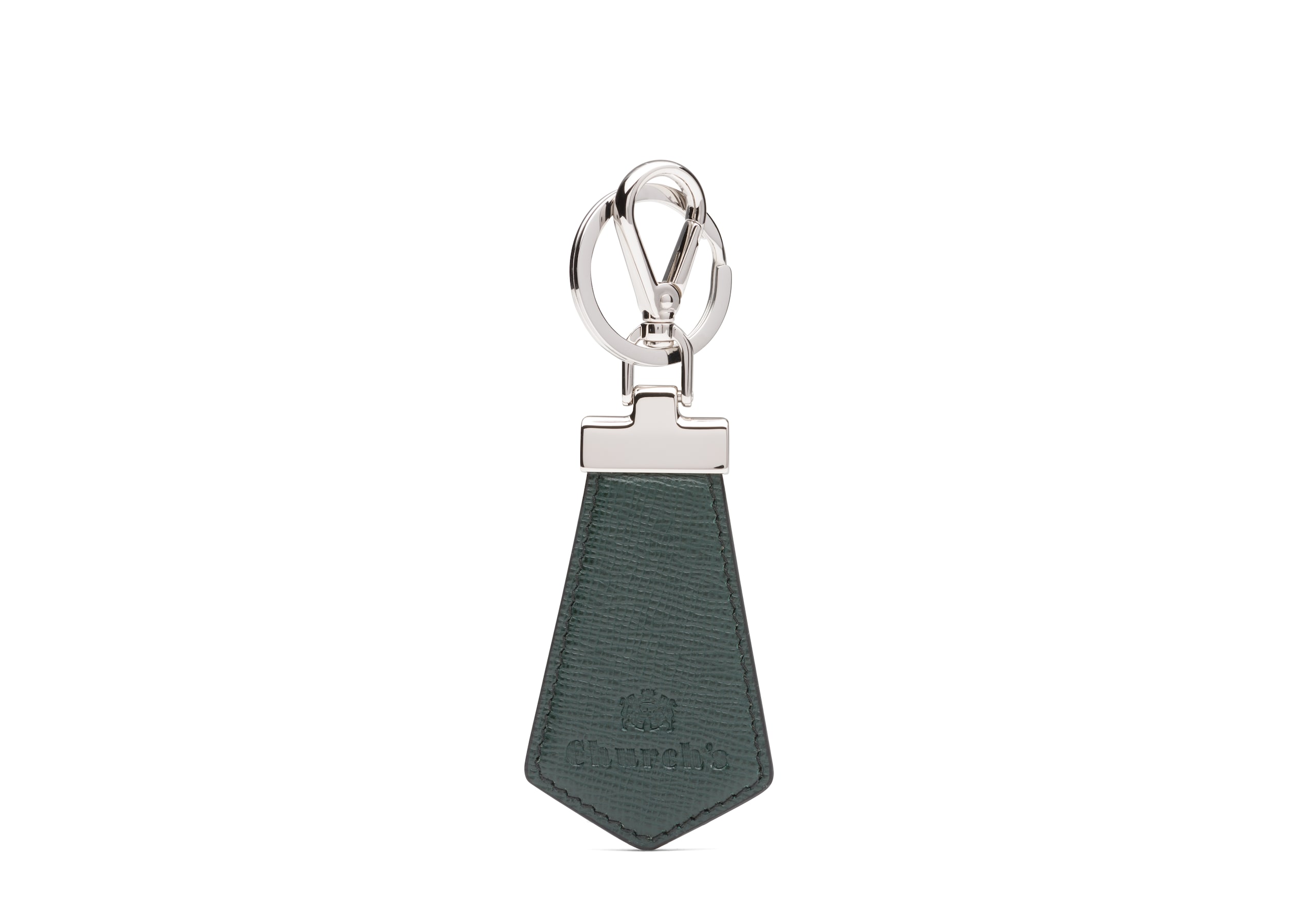 Tab keyring Church's St Jamesレザー キーリング グリーン