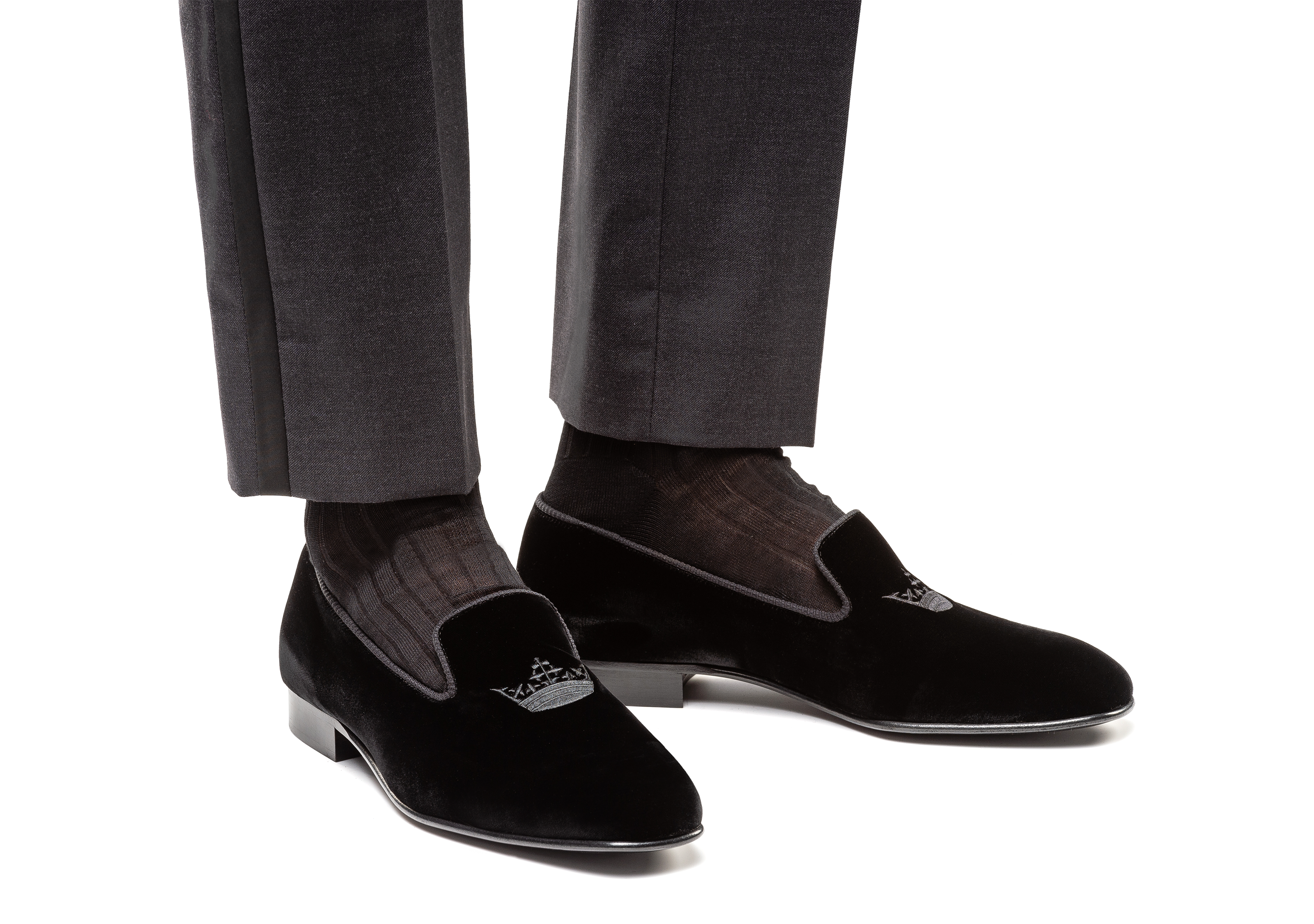 Church's Velvet Crown Loafer, Uomo, Black, Size 12