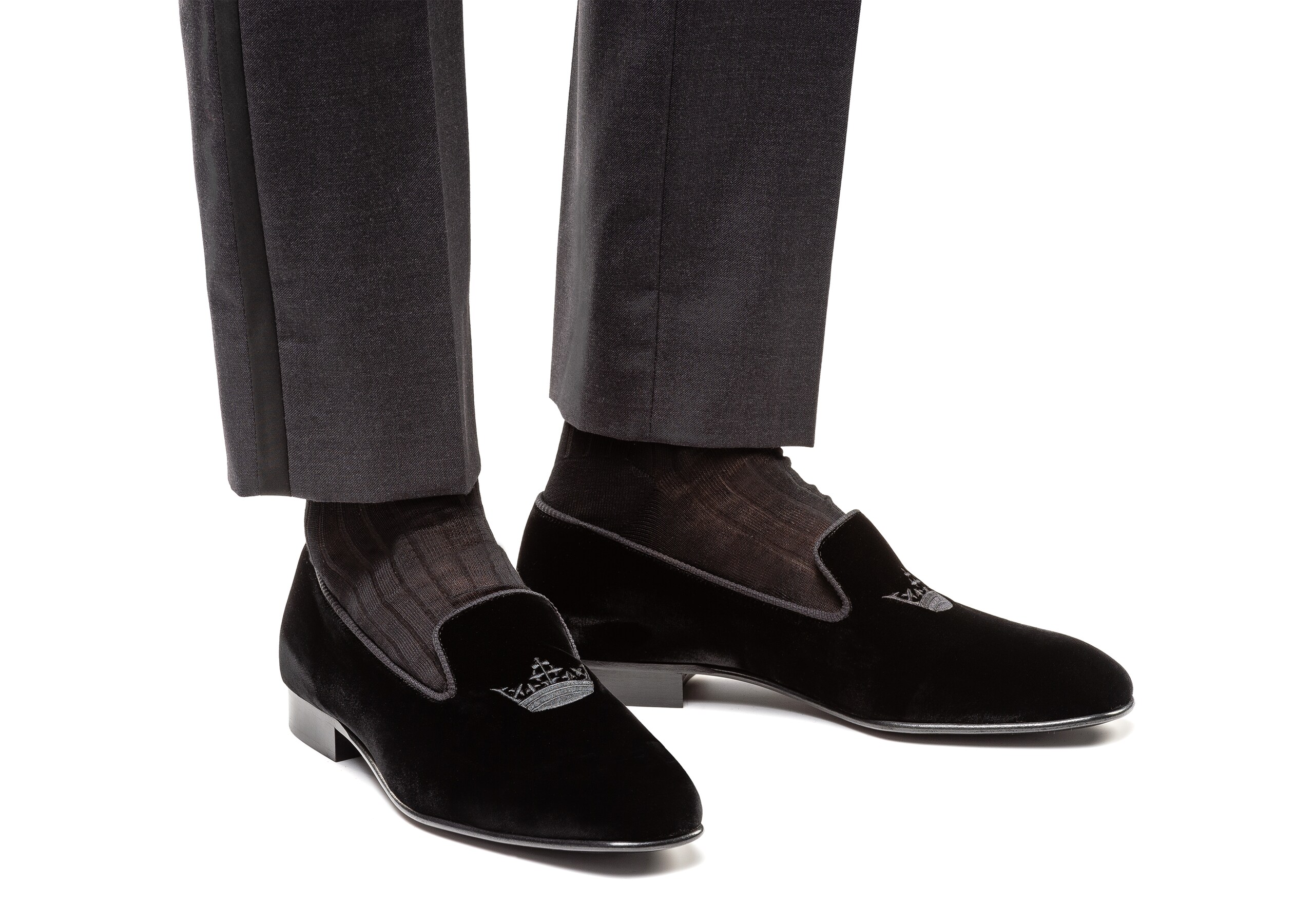 Sovereign 2 Church's Mocassino in Velluto Crown Nero