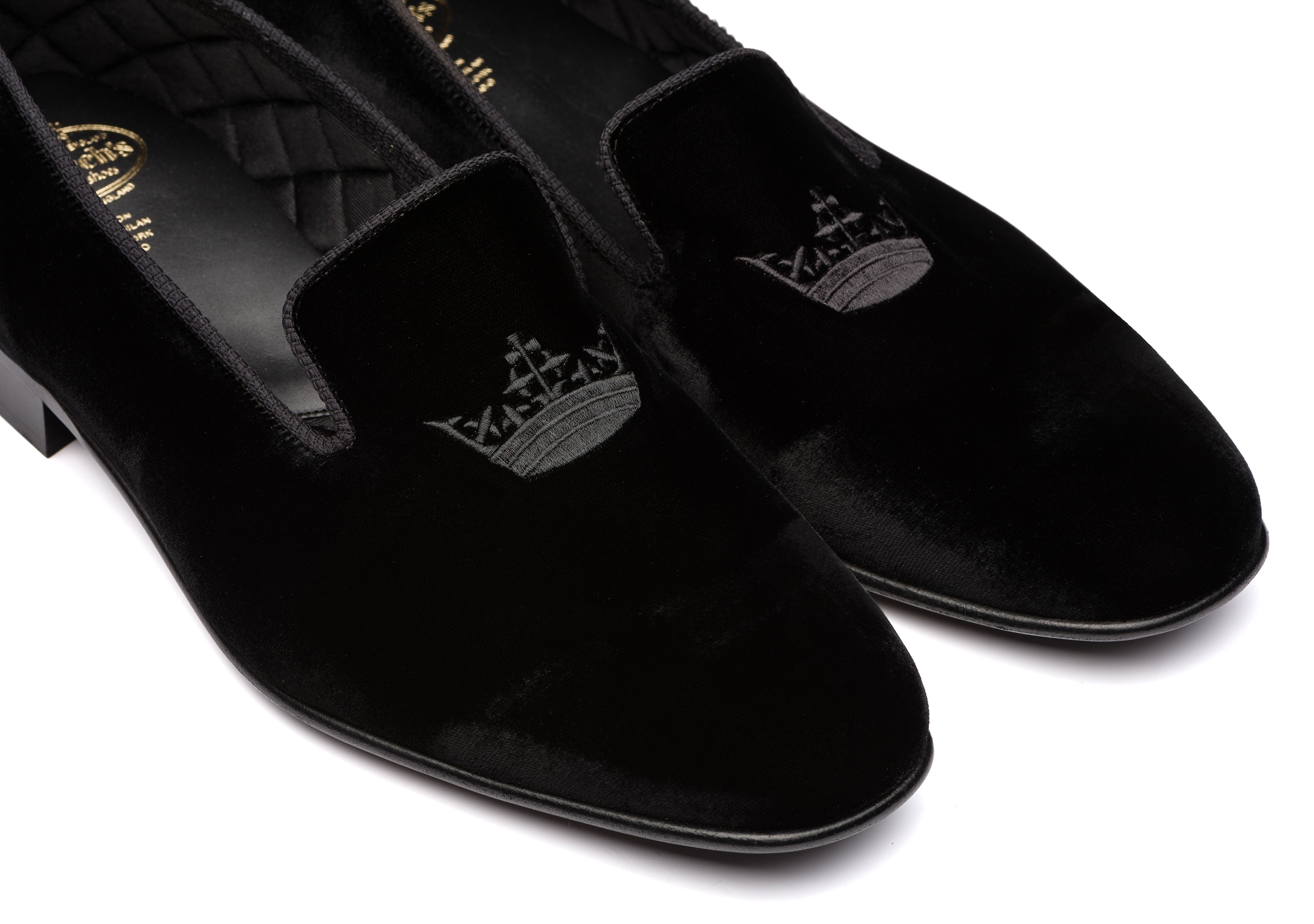 Sovereign 2 Church's Mocassino in Velluto Crown Nero