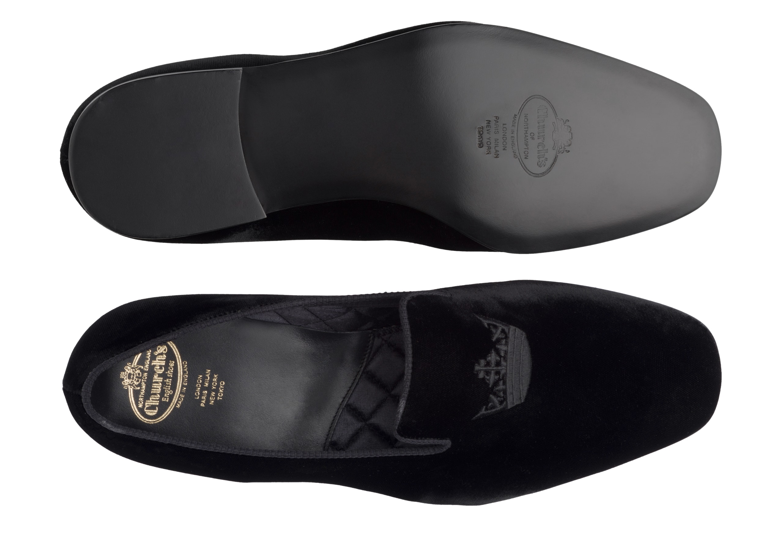 Sovereign 2 Church's Mocassino in Velluto Crown Nero