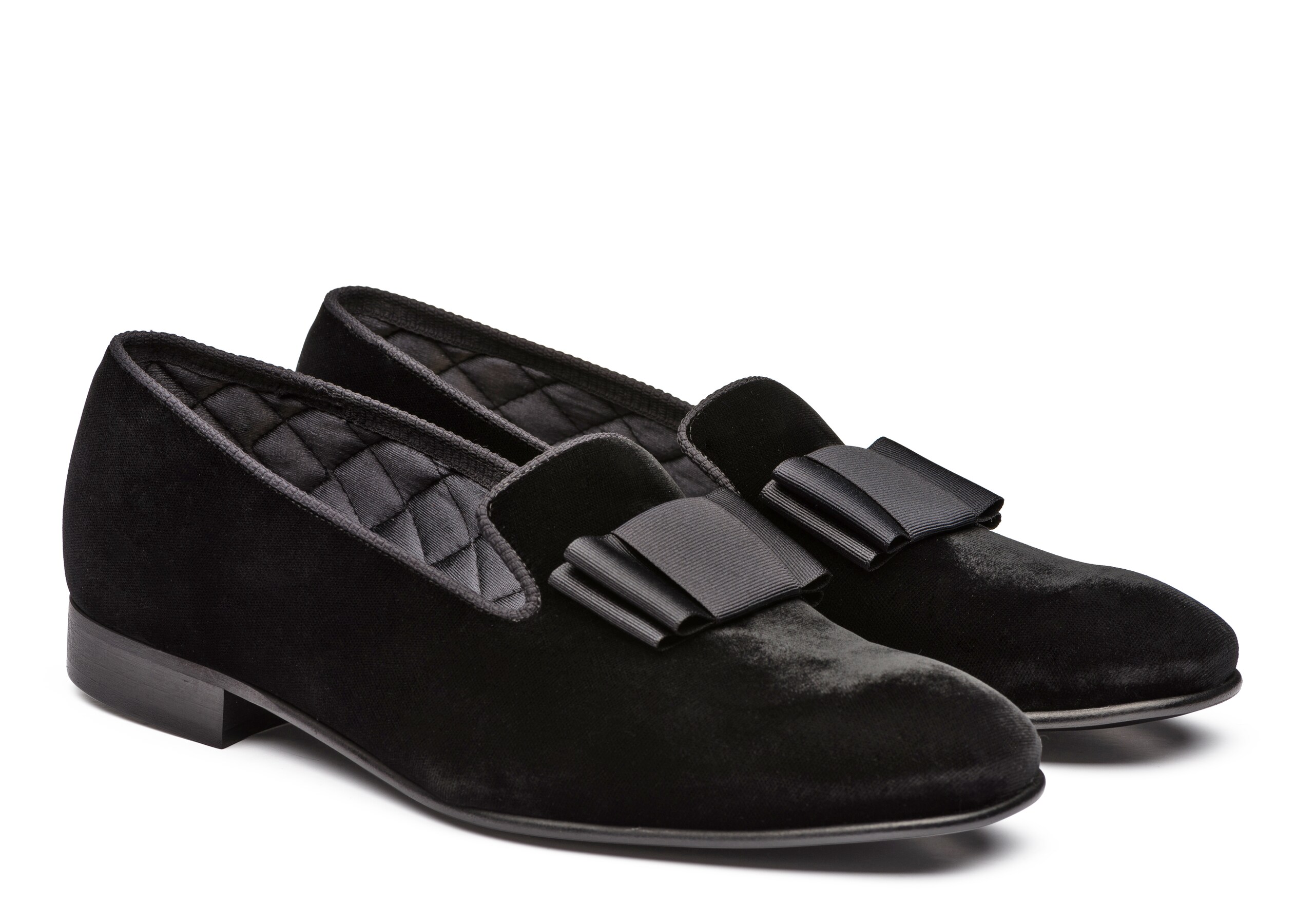 Suecomma Bonnie Ribbon Velvet Platform Loafer in Black