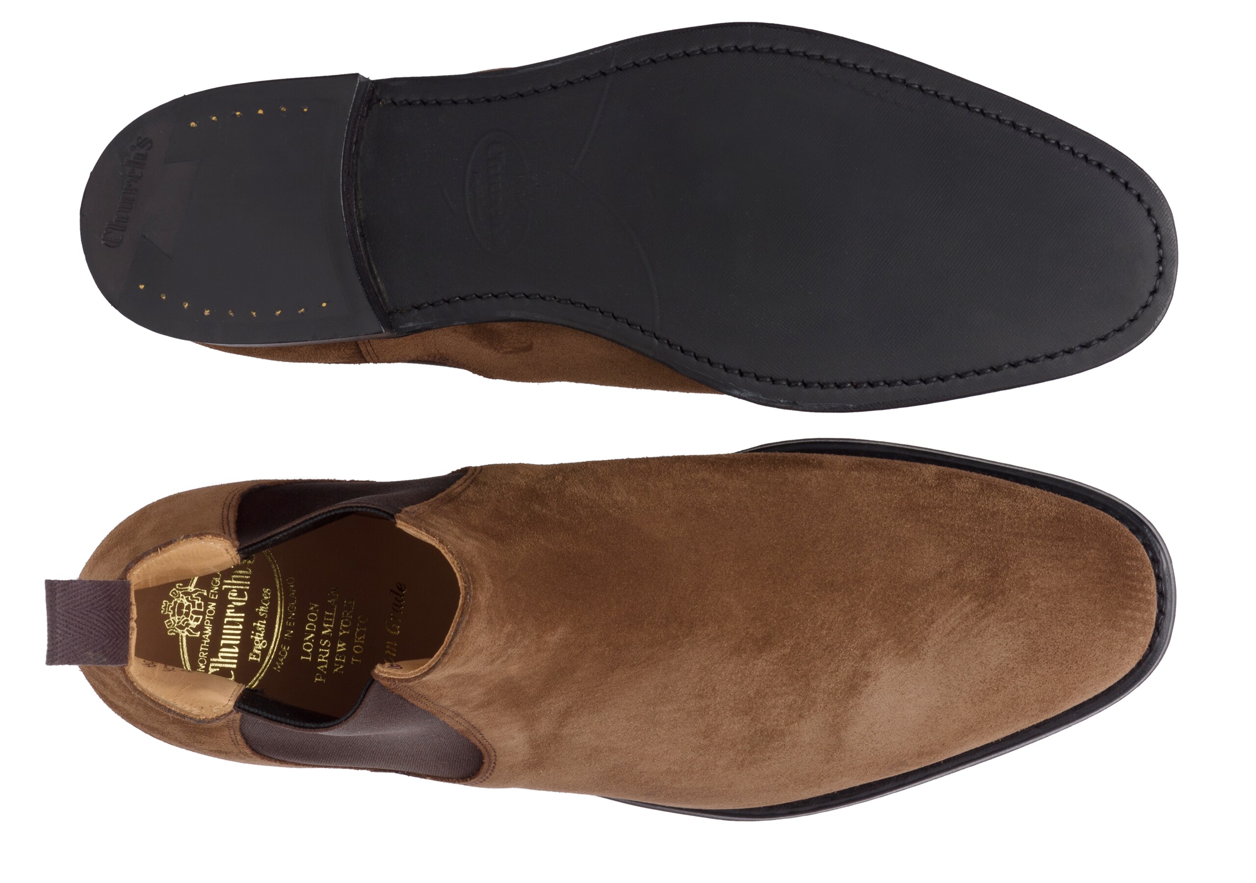 Amberley r173 Church's Botte Chelsea en Veau Velours Marron