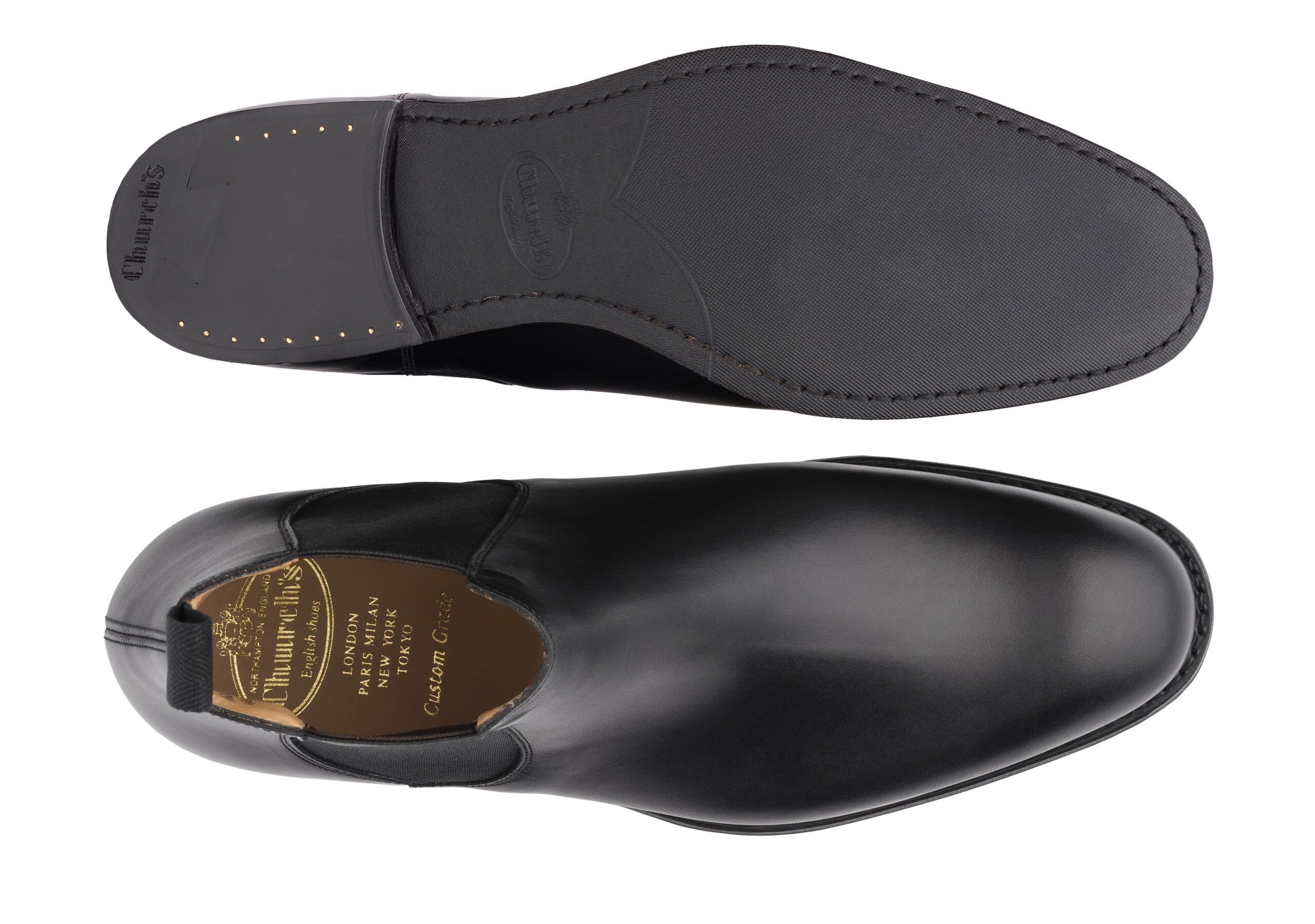 Amberley r173 Church's Botte Chelsea en Cuir de Veau Noir
