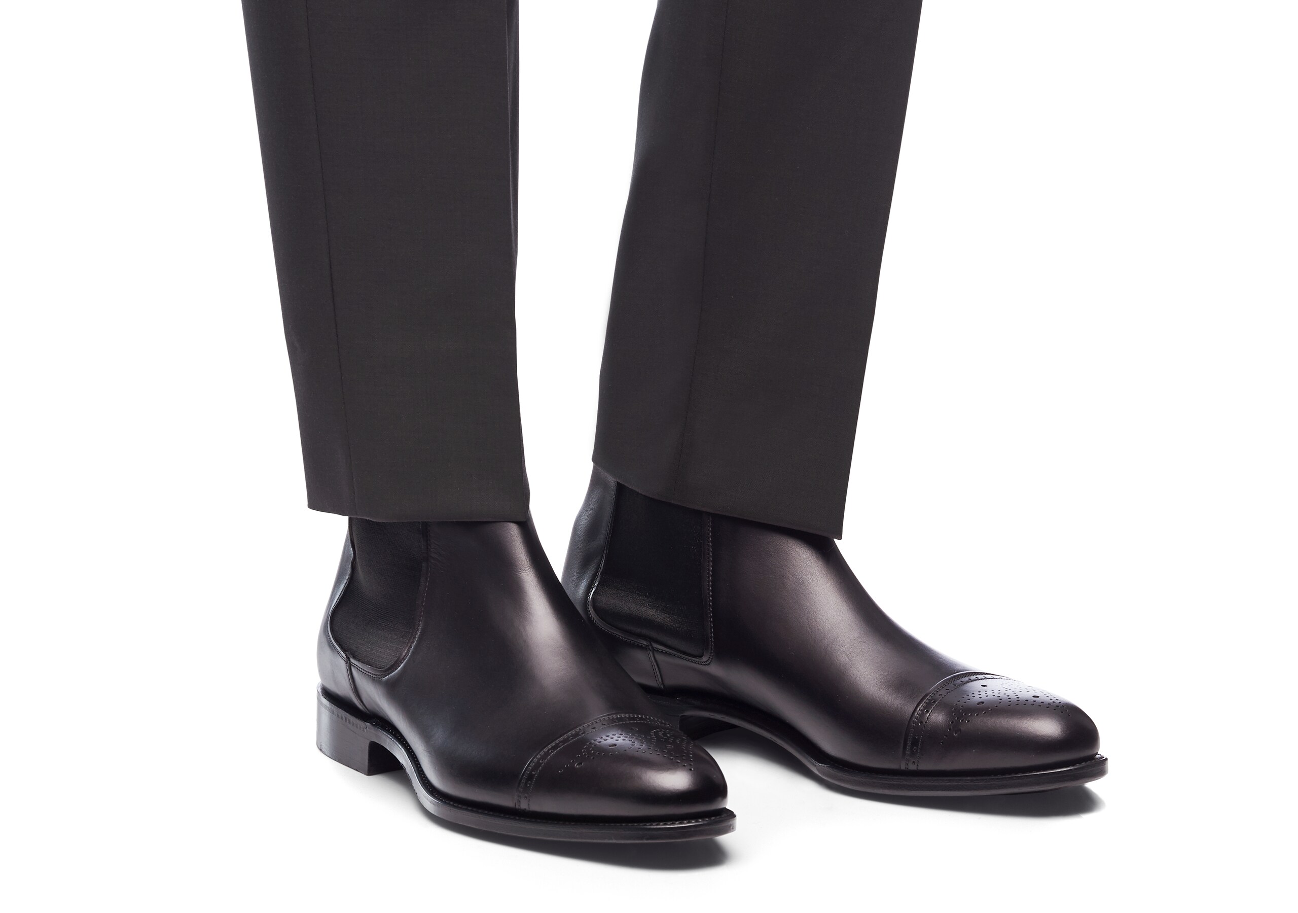 Viscount Church's Calf Leather Brogue Boot Black