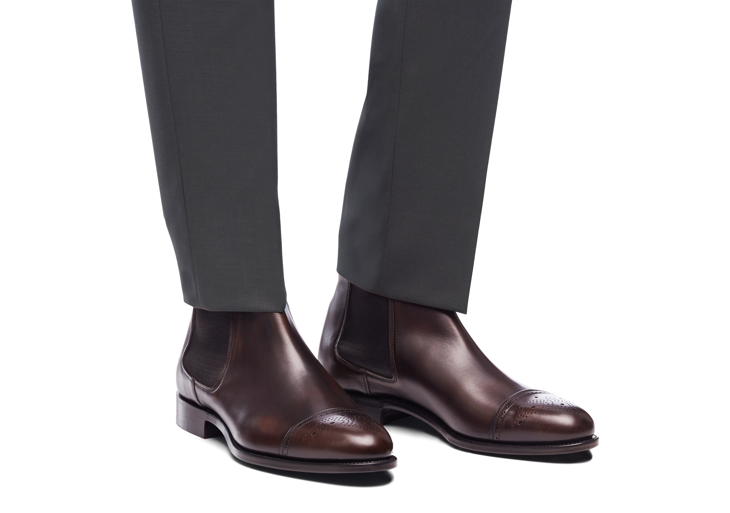 Viscount Church's Calf Leather Brogue Boot Brown