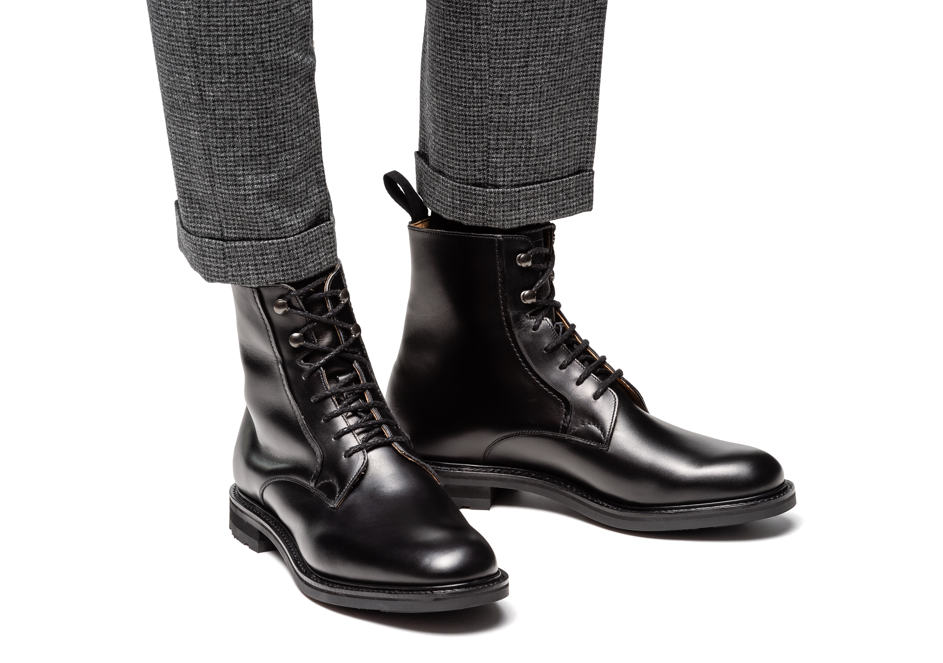 Black Calf Leather Lace Up Boot Church s