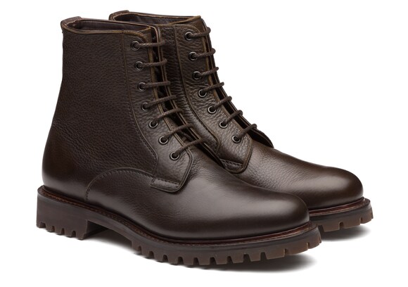 Church's true Soft Grain & Fur Lace-Up Boot エボニー
