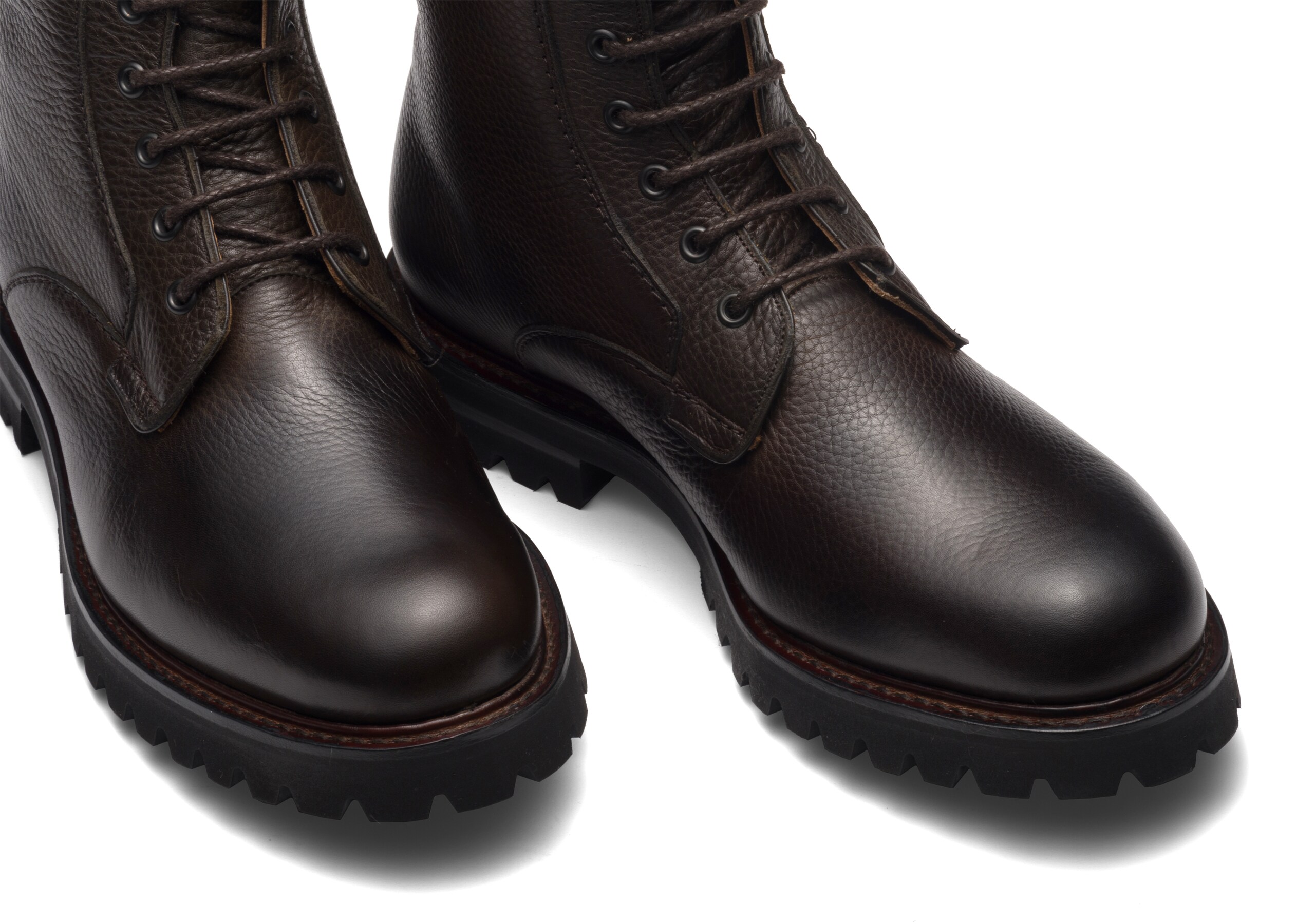 Coalport 2 Church's Bottes à Lacets en Cuir Grainé Lisse Souple Marron