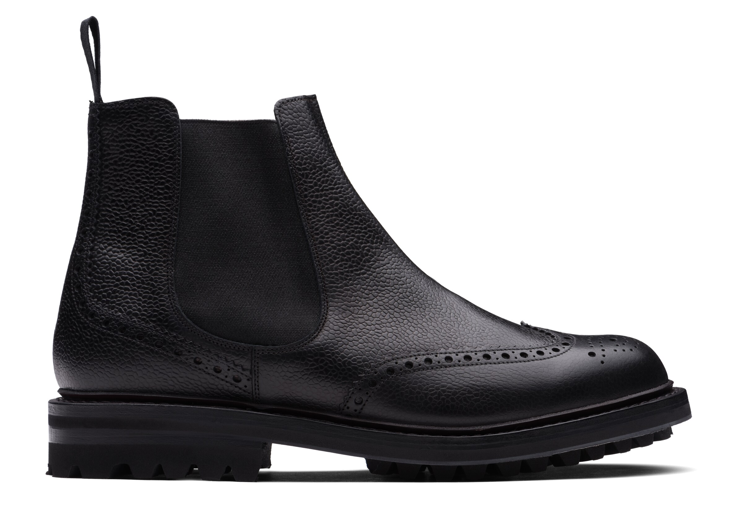 Church Highland Grain Chelsea Boot Brogue, Man, Black, Size 5