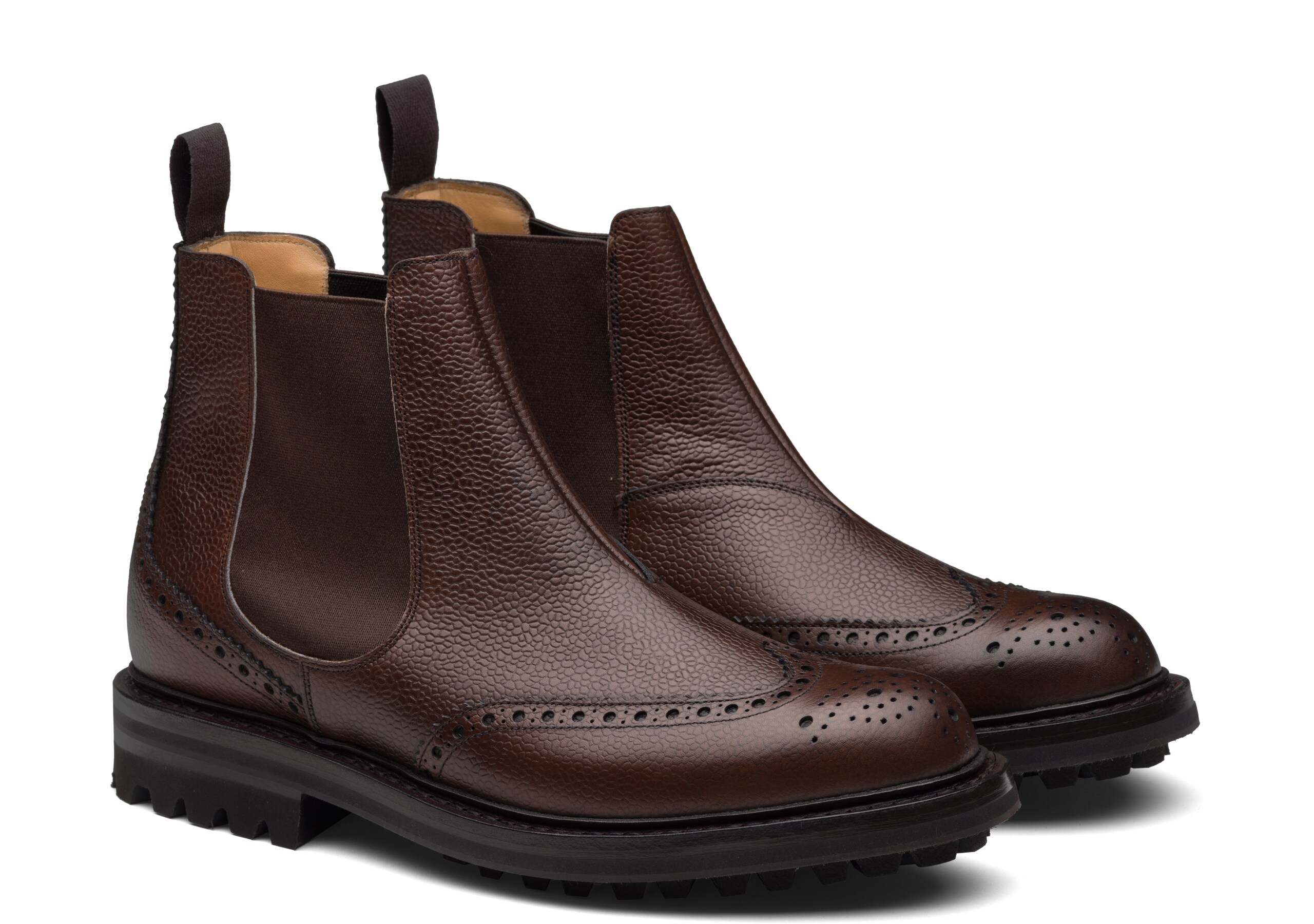 Fremkald Teasing hverdagskost Men's Highland Grain Chelsea Boot Brogue Brown | Church's