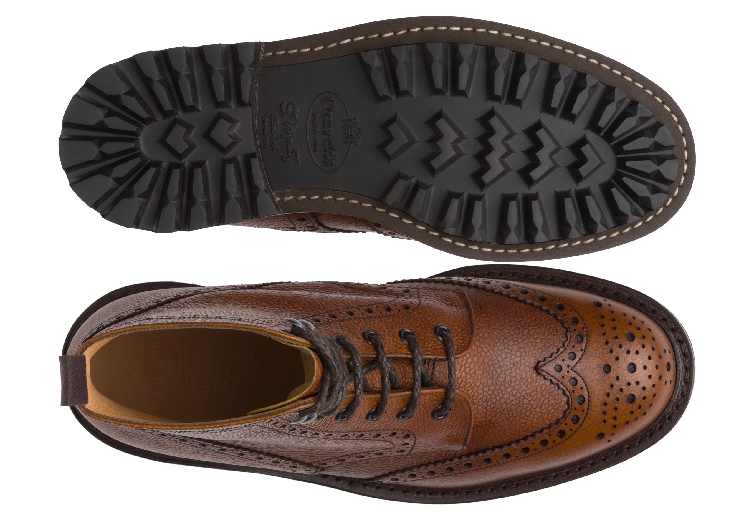 Mc farlane lw Church's Stivale Brogue Stringato in Pelle Pieno Fiore Highland Marrone