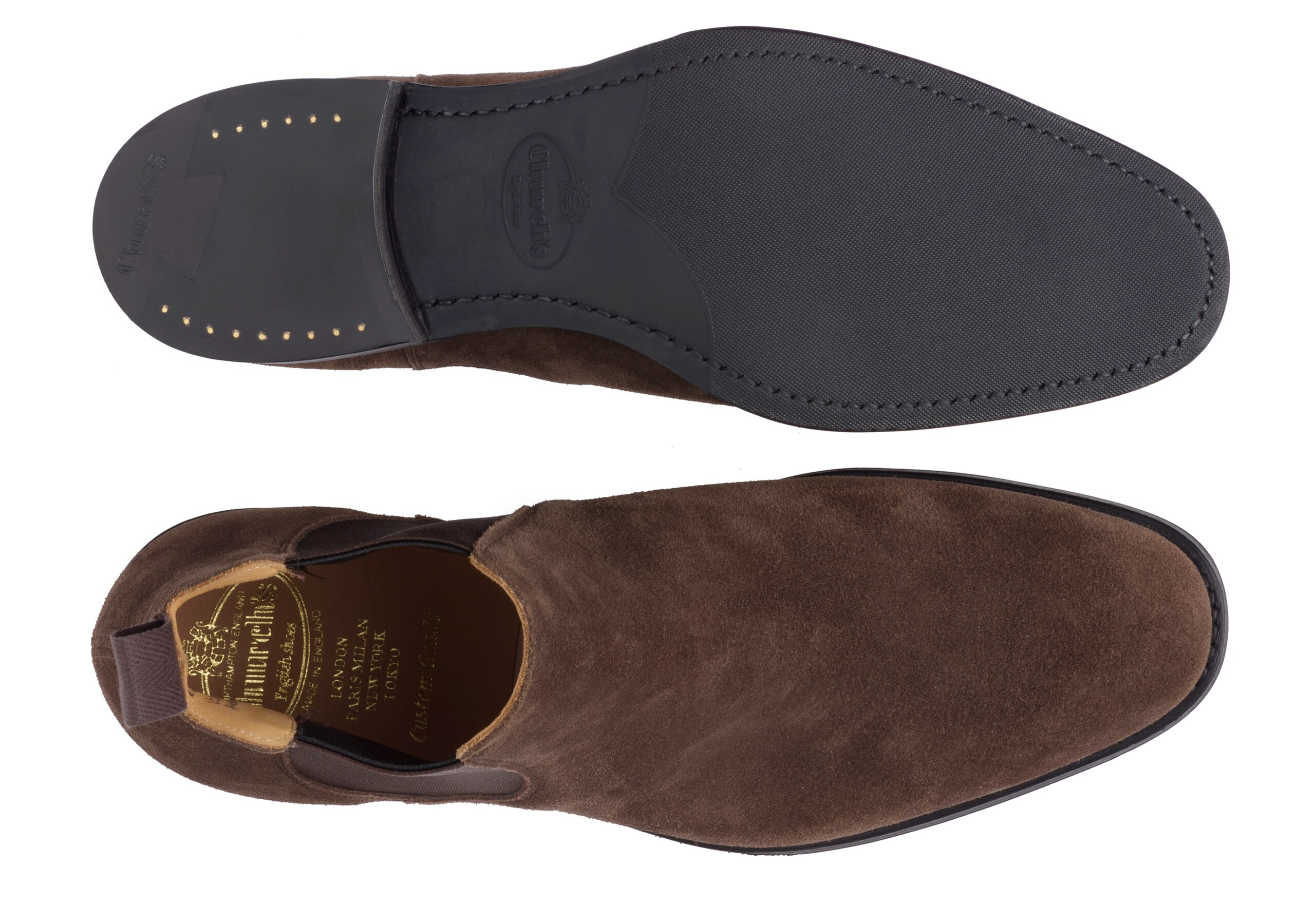 Amberley ^ r Church's Botte Chelsea en Veau Velours Marron