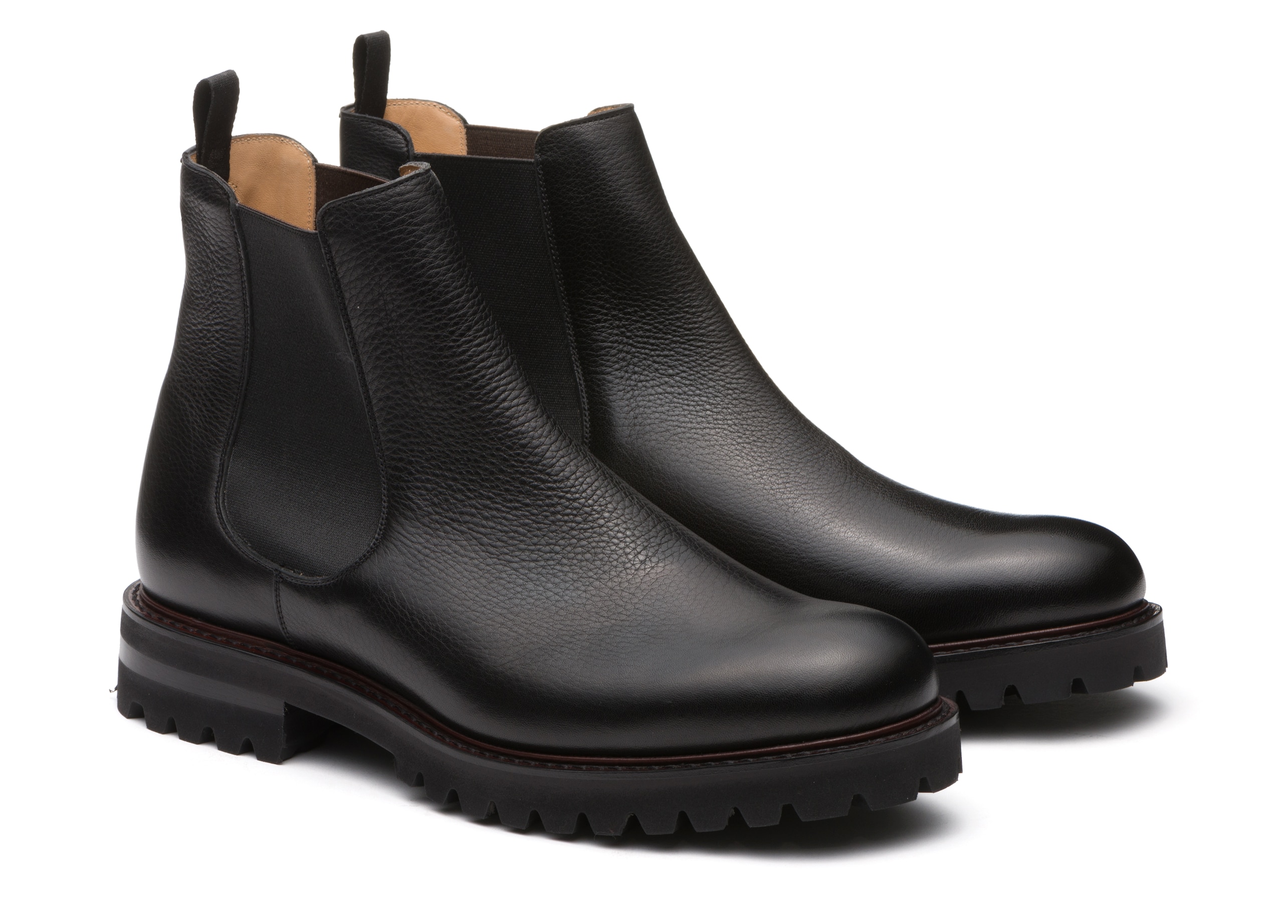 Cornwood 3 Church's Botte Chelsea en Cuir Grainé Lisse Noir