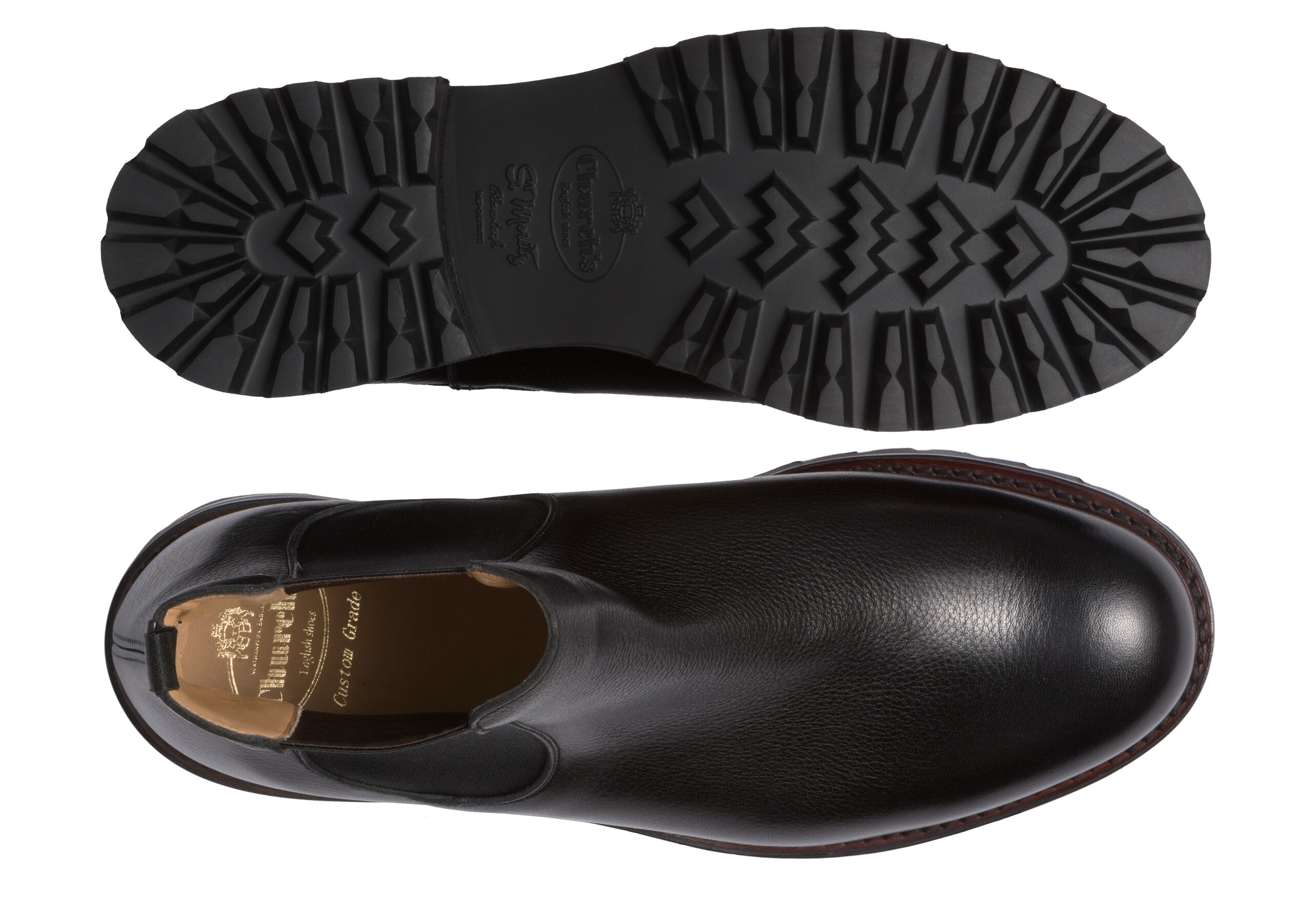 Cornwood 3 Church's Botte Chelsea en Cuir Grainé Lisse Noir