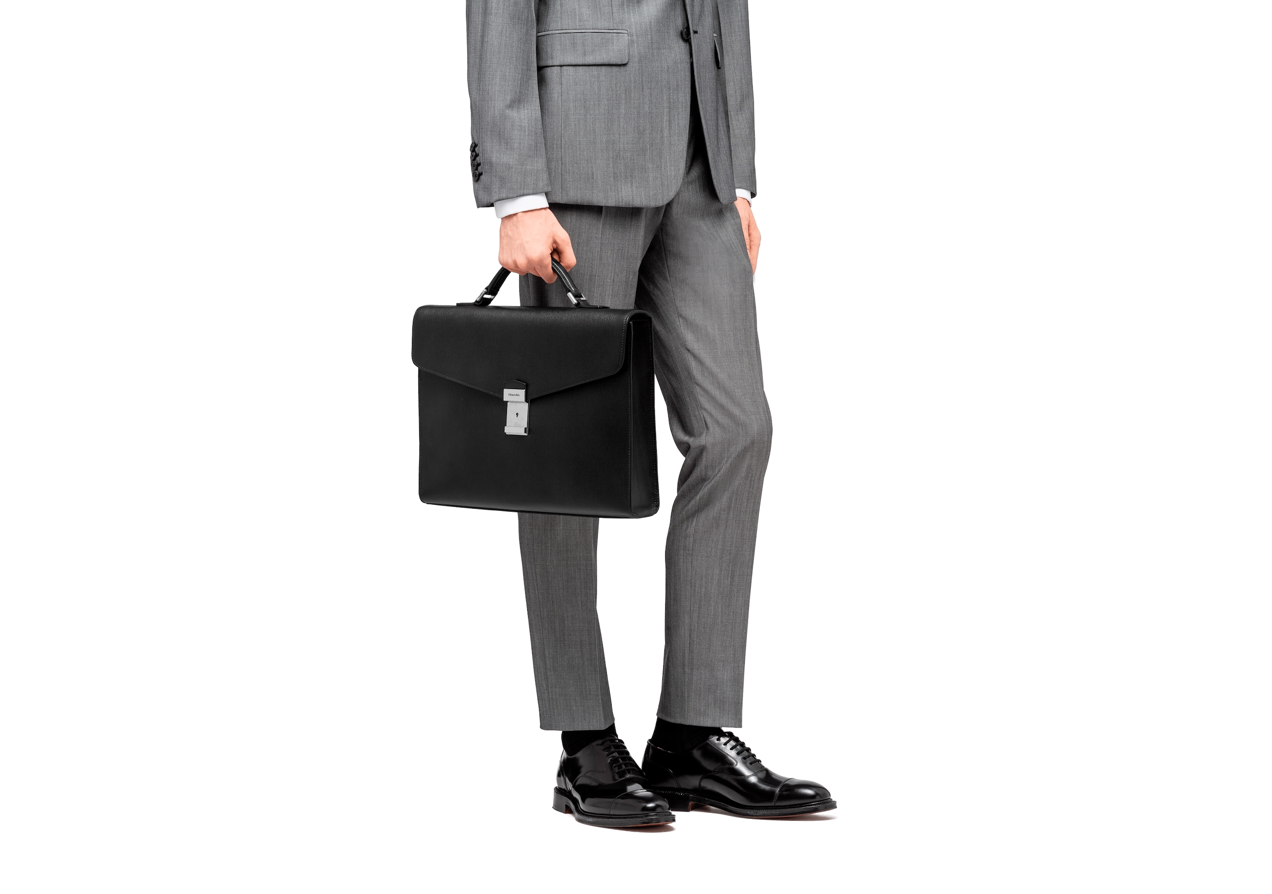 Warwick Church's Porte-documents en cuir St. James Noir