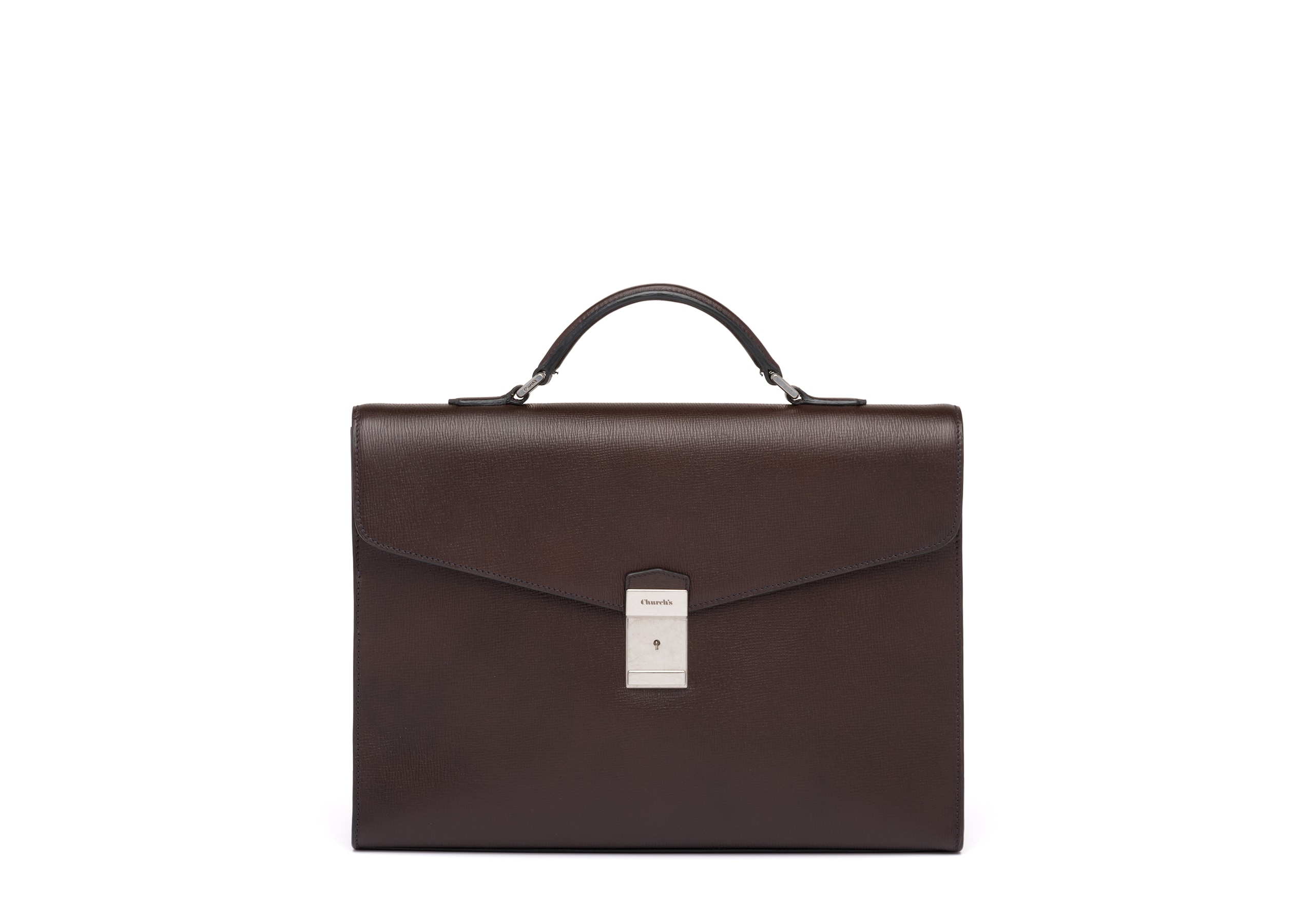 Warwick Church's Porte-documents en cuir St. James Marron