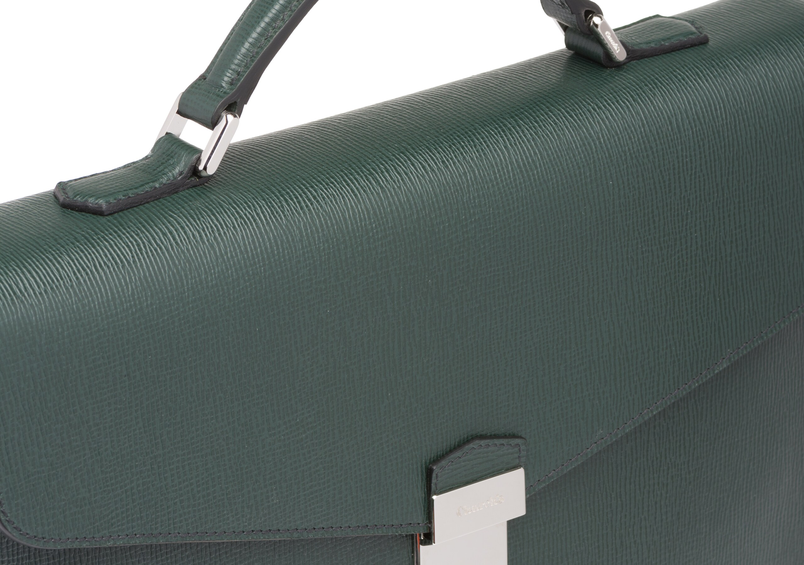 Warwick Church's St James Leather Briefcase Green