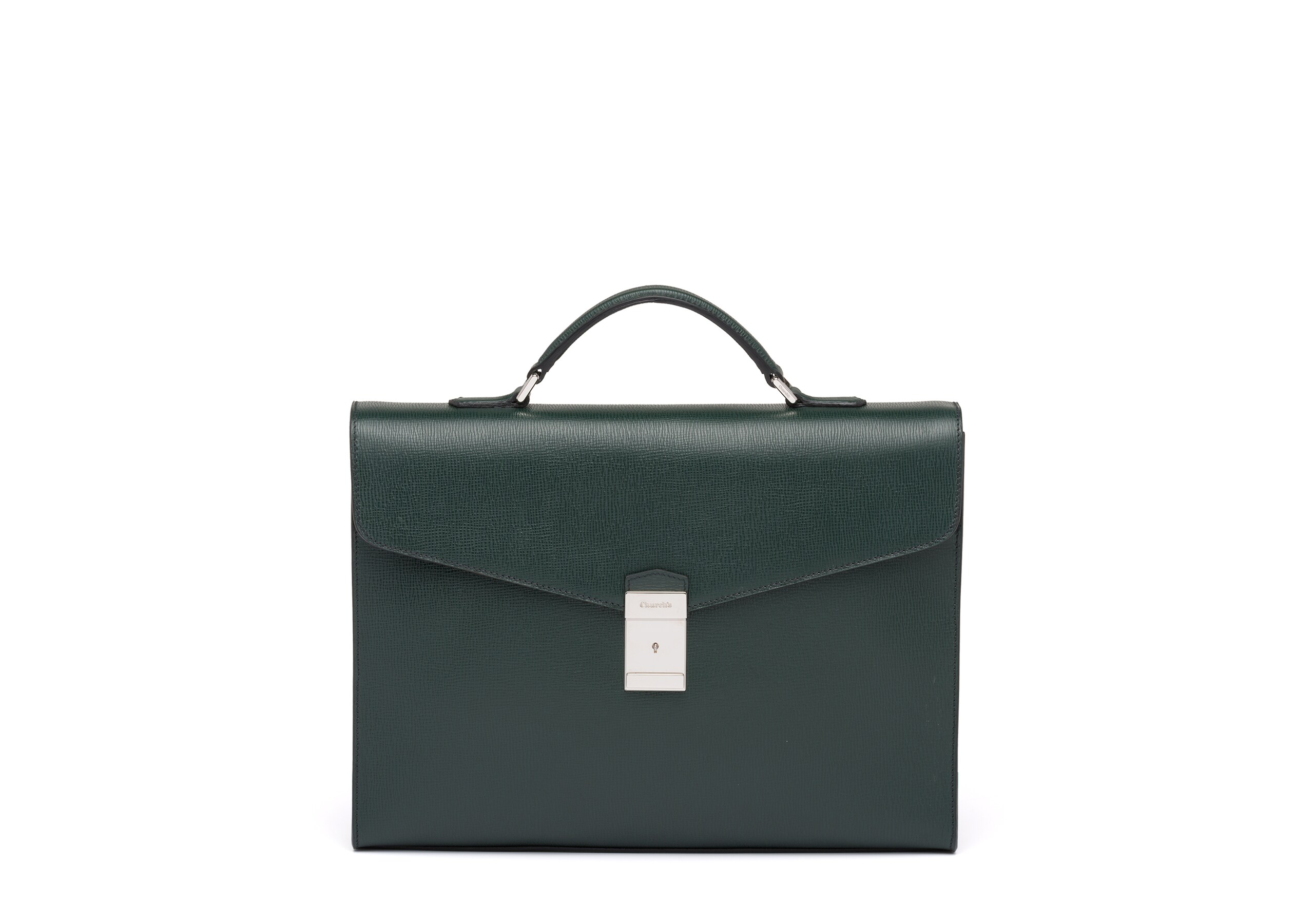 Warwick Church's St James Leather Briefcase Green