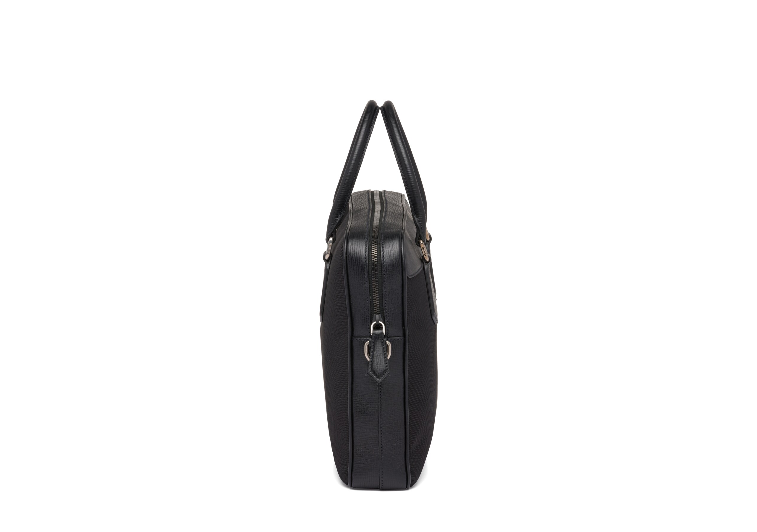 Craven Church's Sac pour ordinateur portable en tissu et cuir St. James Noir