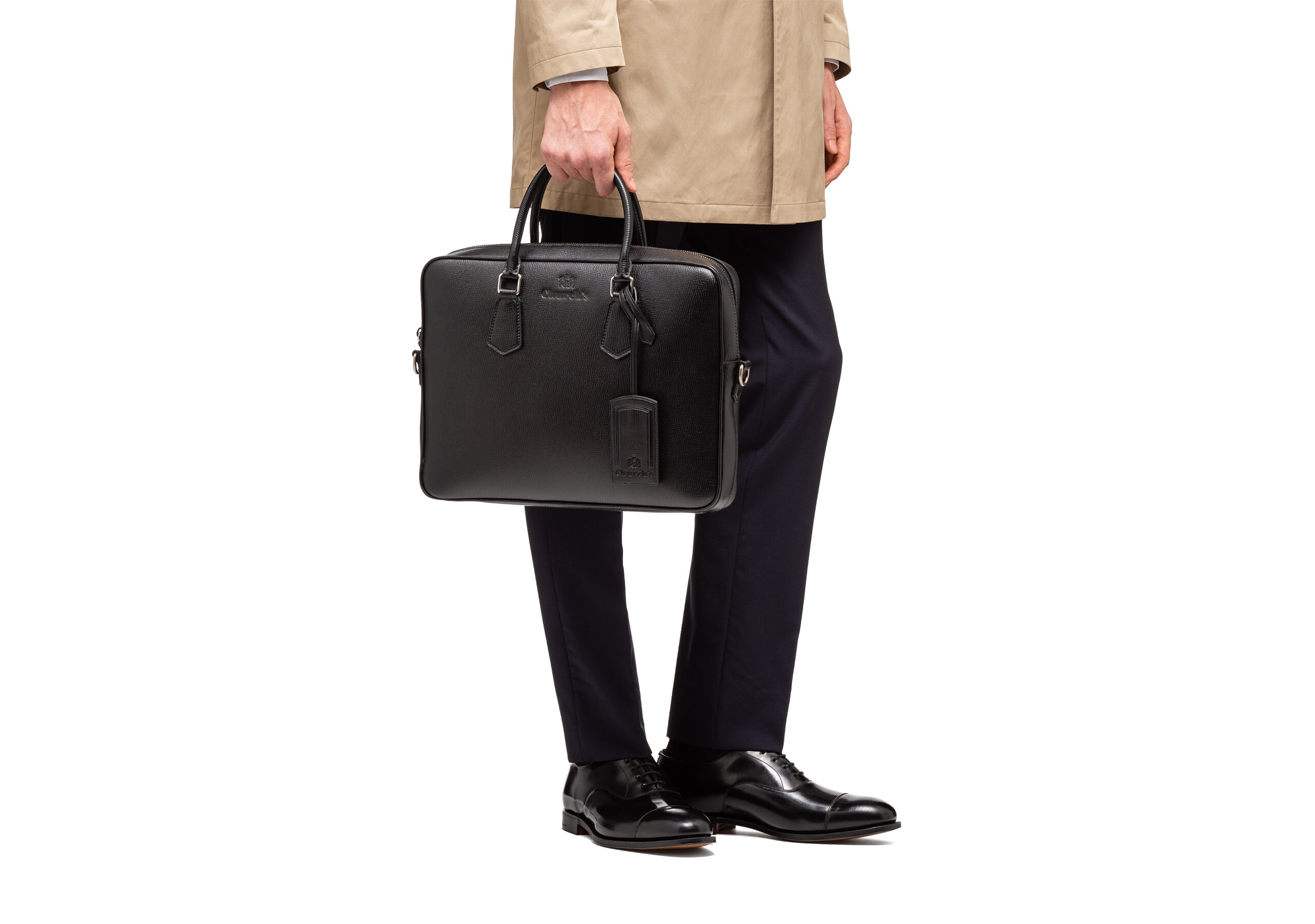Craven Church's Sac pour ordinateur portable en cuir St. James Noir