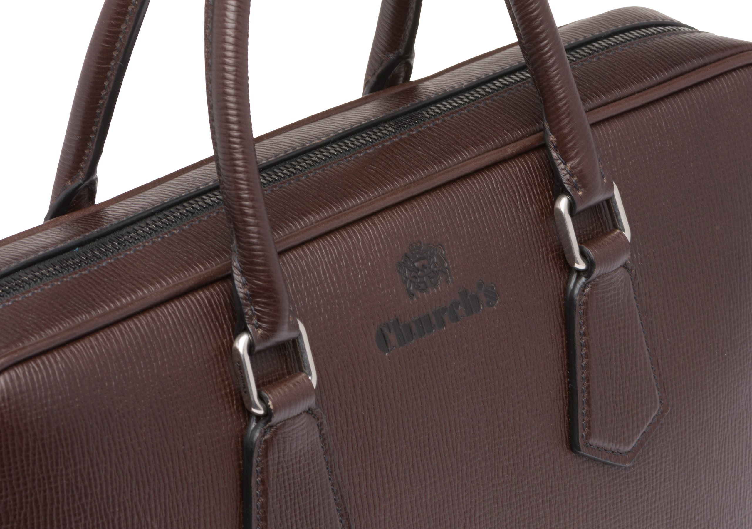 Craven Church's Borsa per laptop in pelle St. James Marrone