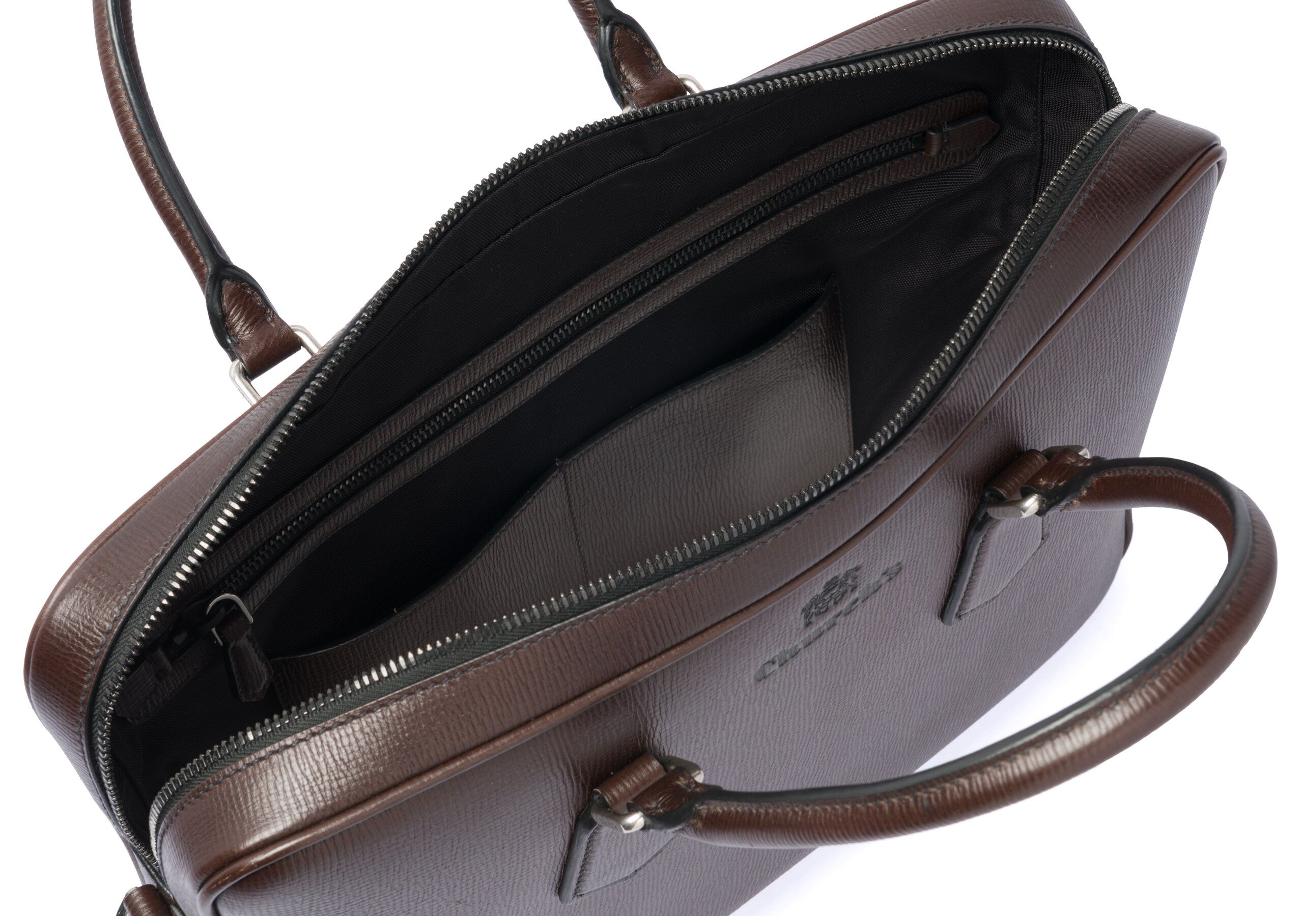 Craven Church's Borsa per laptop in pelle St. James Marrone